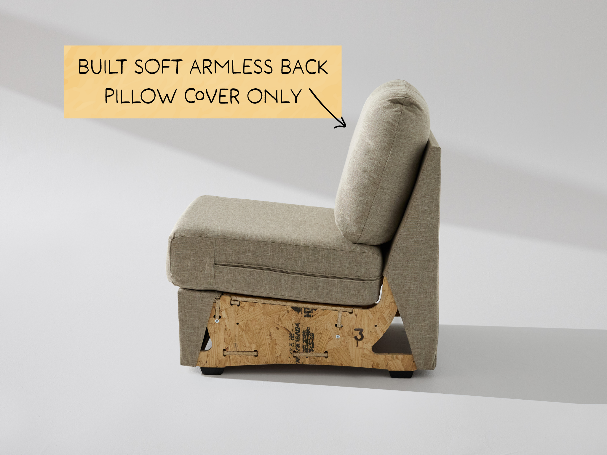 Built Soft Armless Unit: Fabric Back Pillow ONLY