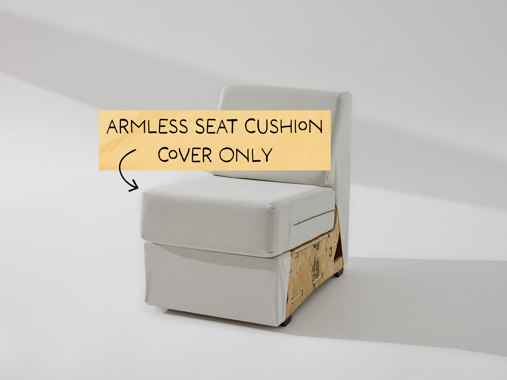 Armless Unit: Fabric Seat Cushion Cover ONLY