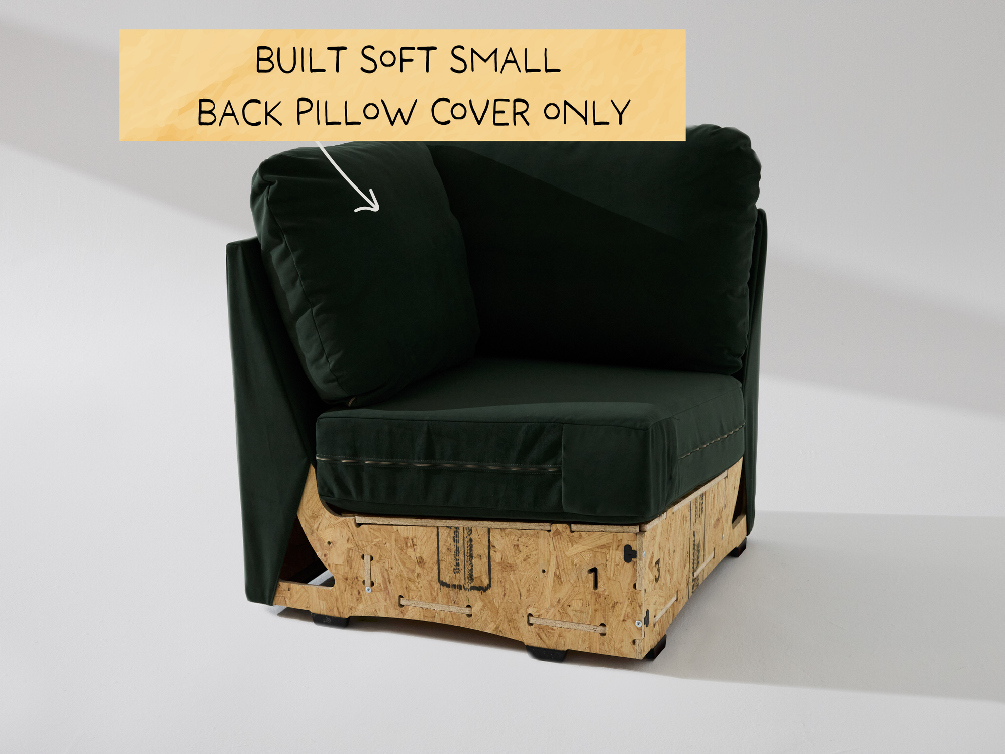 Built Soft Corner Unit: Fabric Small Back Pillow Cover ONLY