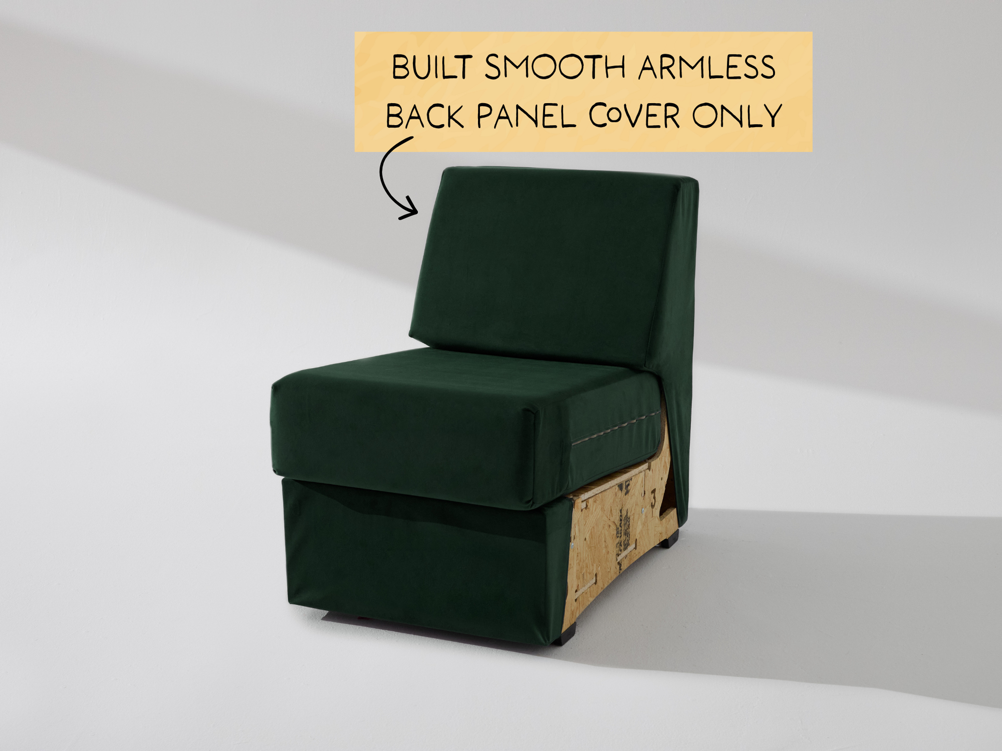 Built Smooth Armless Unit: Fabric Back Panel ONLY