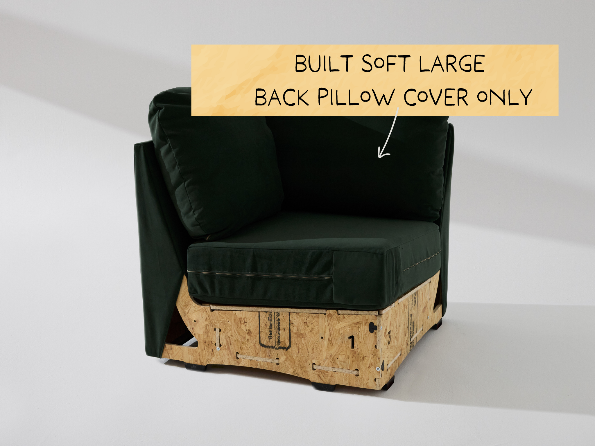 Built Soft Corner Unit: Fabric Large Back Pillow Cover ONLY
