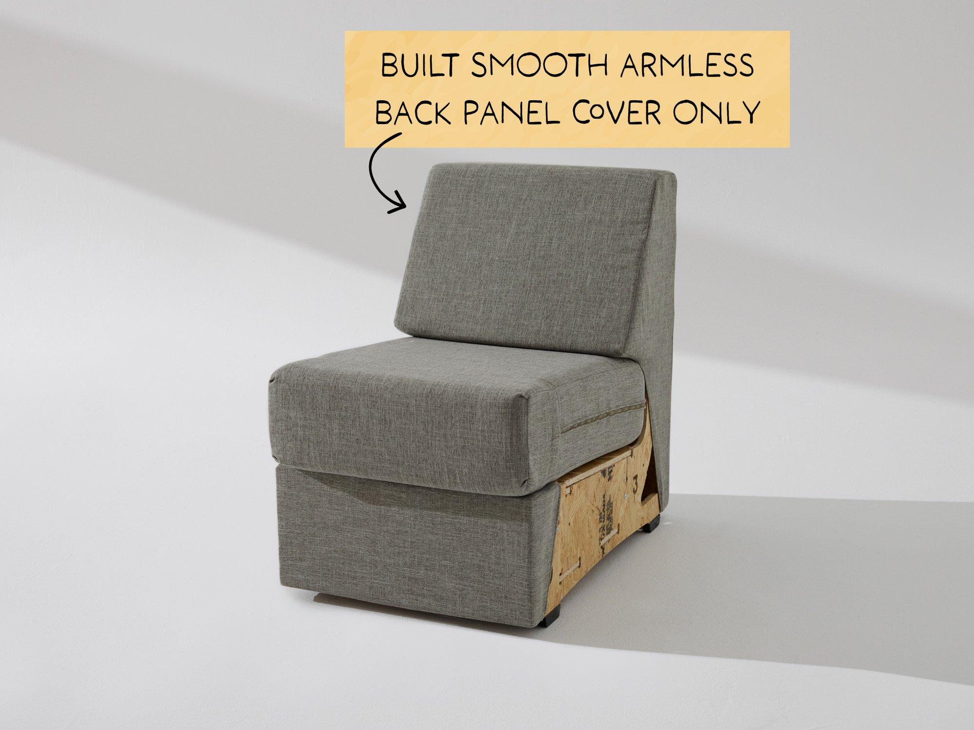 Built Smooth Armless Unit: Fabric Back Panel ONLY