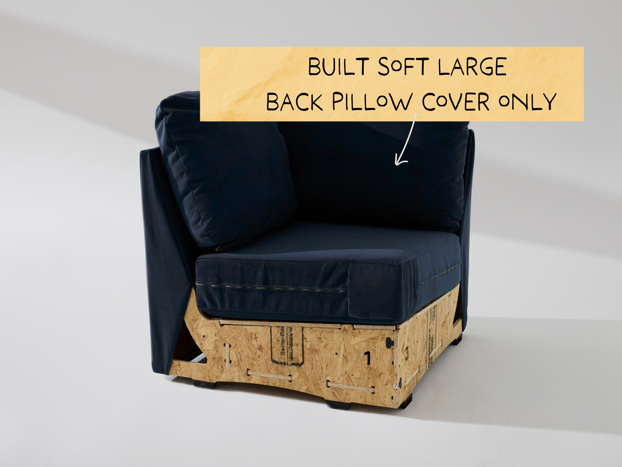 Built Soft Corner Unit: Fabric Large Back Pillow Cover ONLY