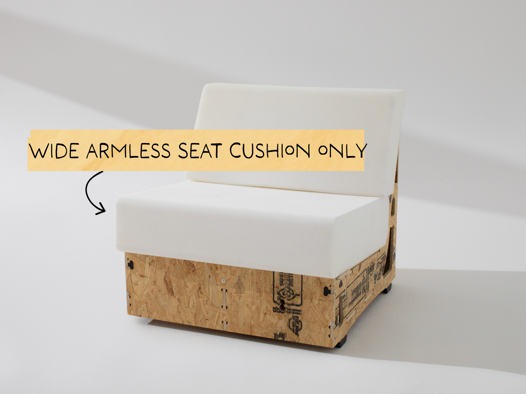 Wide Armless Seat Cushion