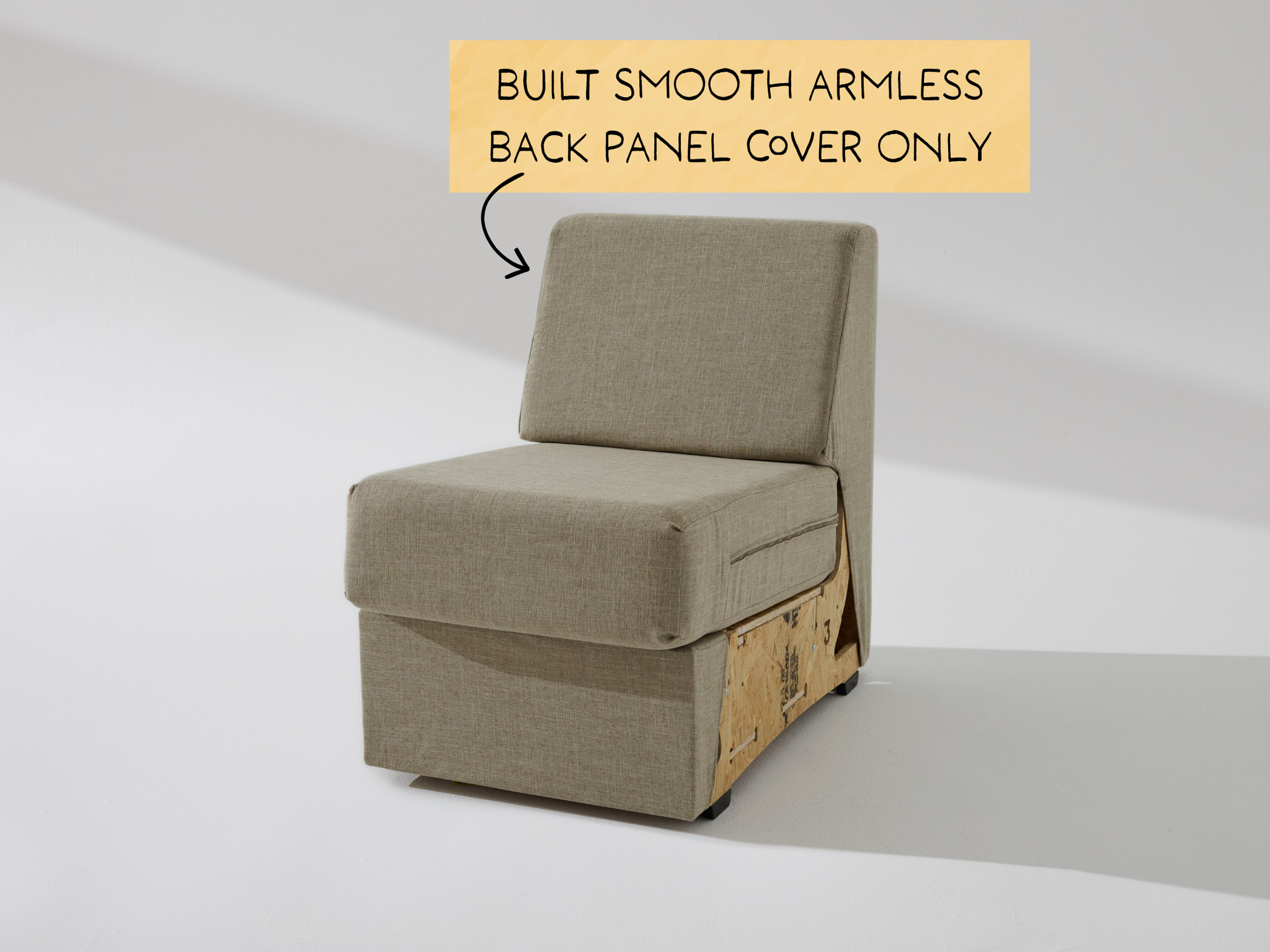 Built Smooth Armless Unit: Fabric Back Panel ONLY