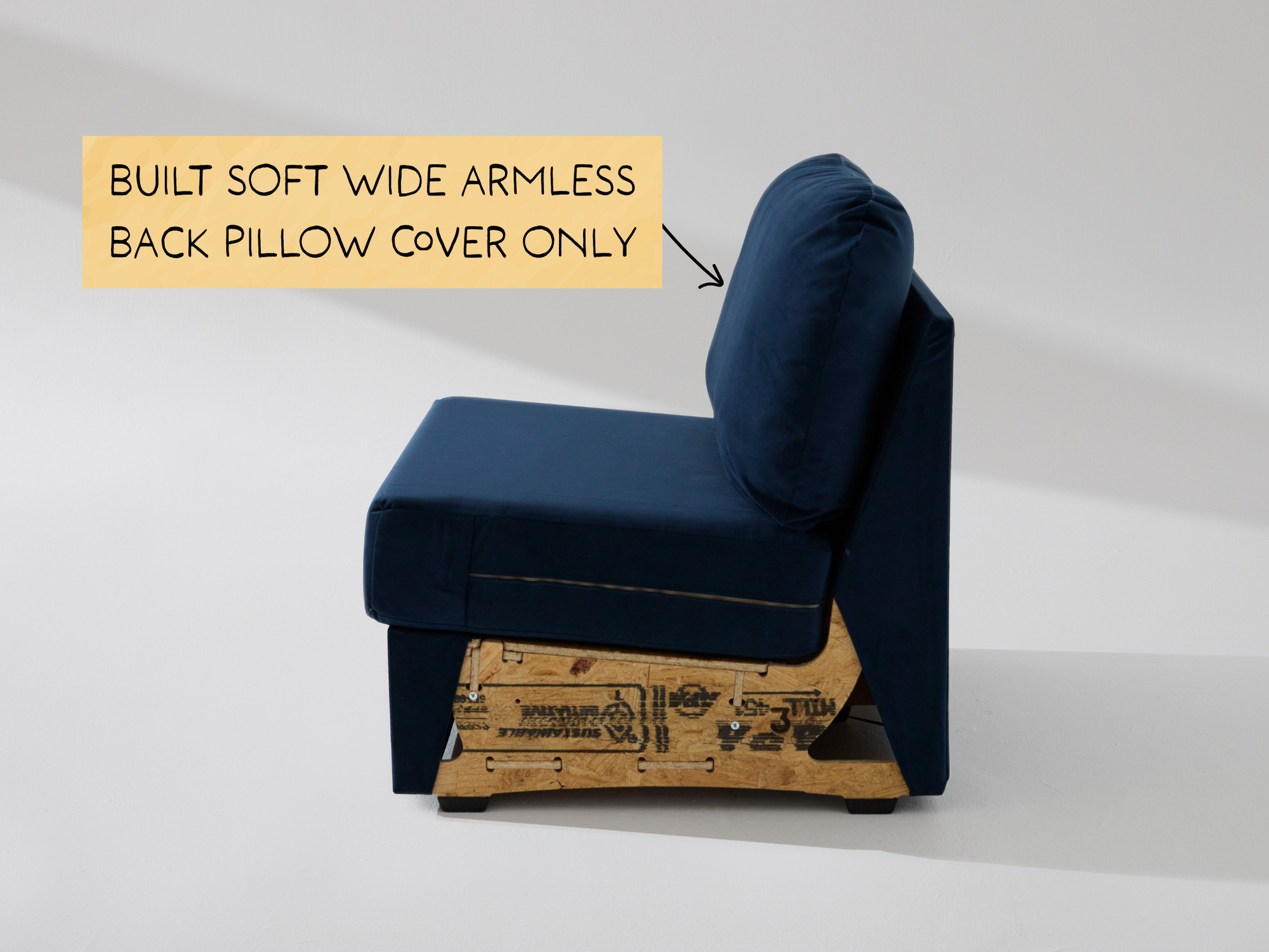 Built Soft Wide Armless Unit: Fabric Back Pillow ONLY