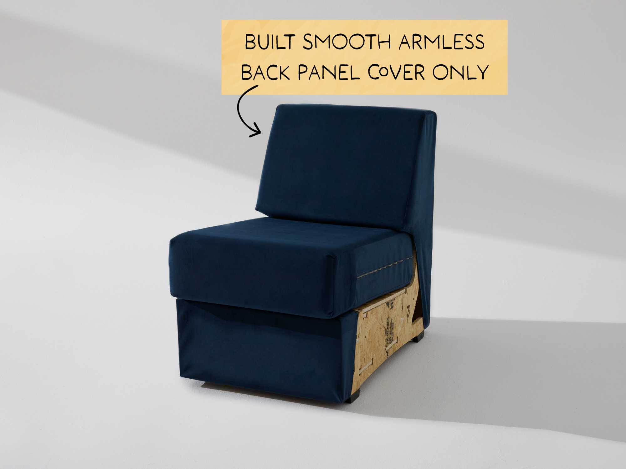 Built Smooth Armless Unit: Fabric Back Panel ONLY