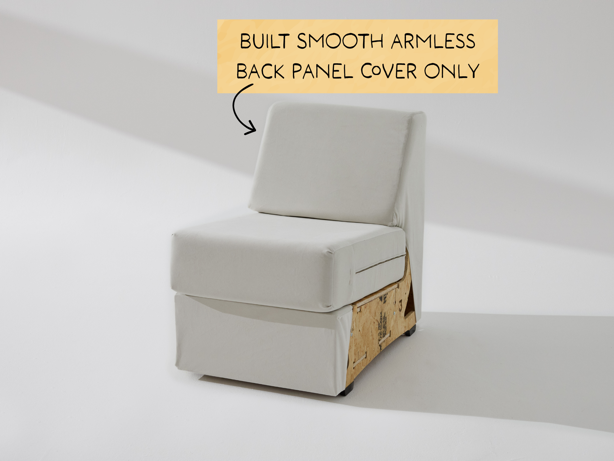Built Smooth Armless Unit: Fabric Back Panel ONLY