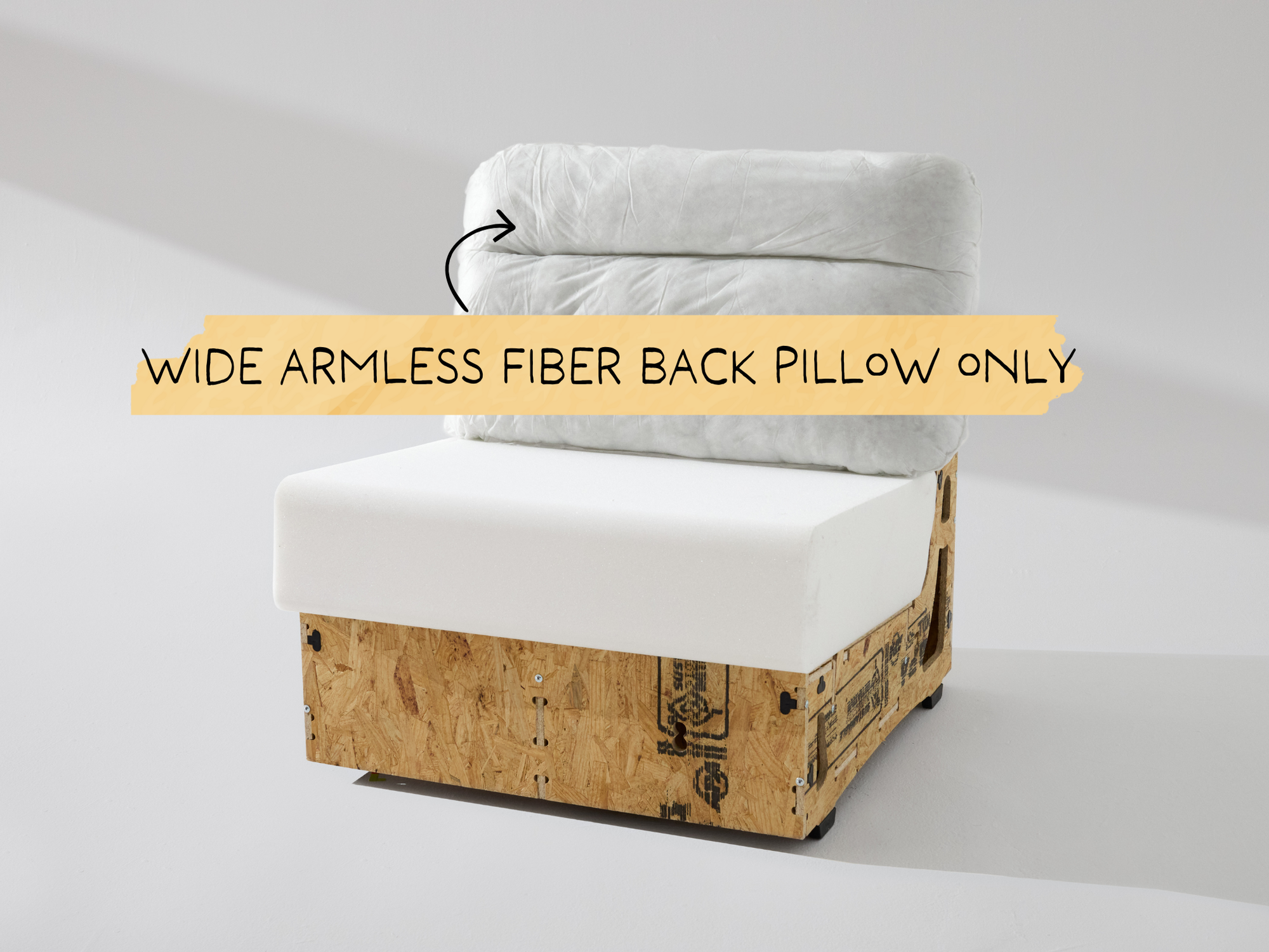 Wide Armless Fiber Pillow Back