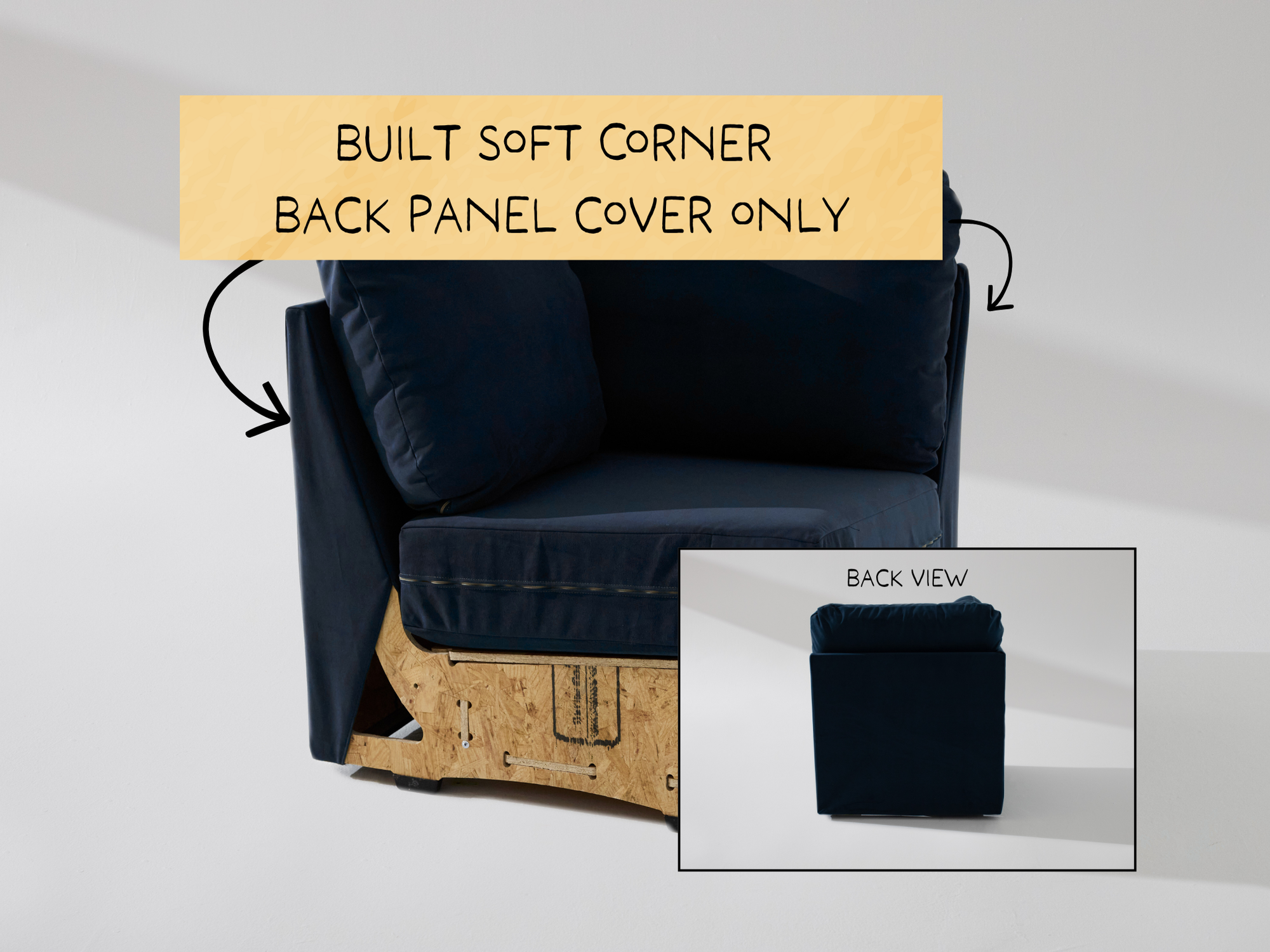 Built Soft Corner Unit: Fabric Back Panel ONLY