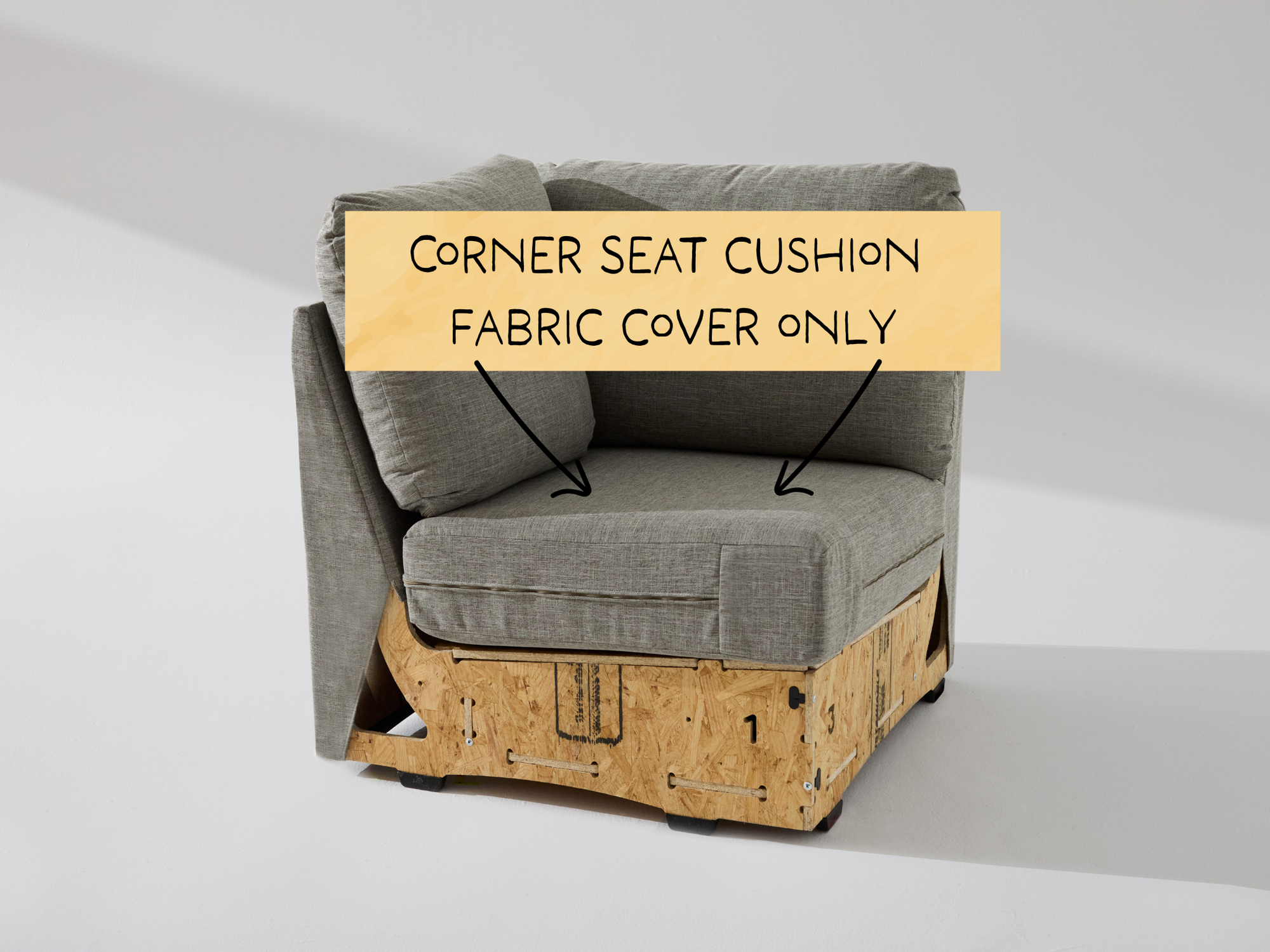 Corner Unit: Fabric Seat Cushion Cover ONLY