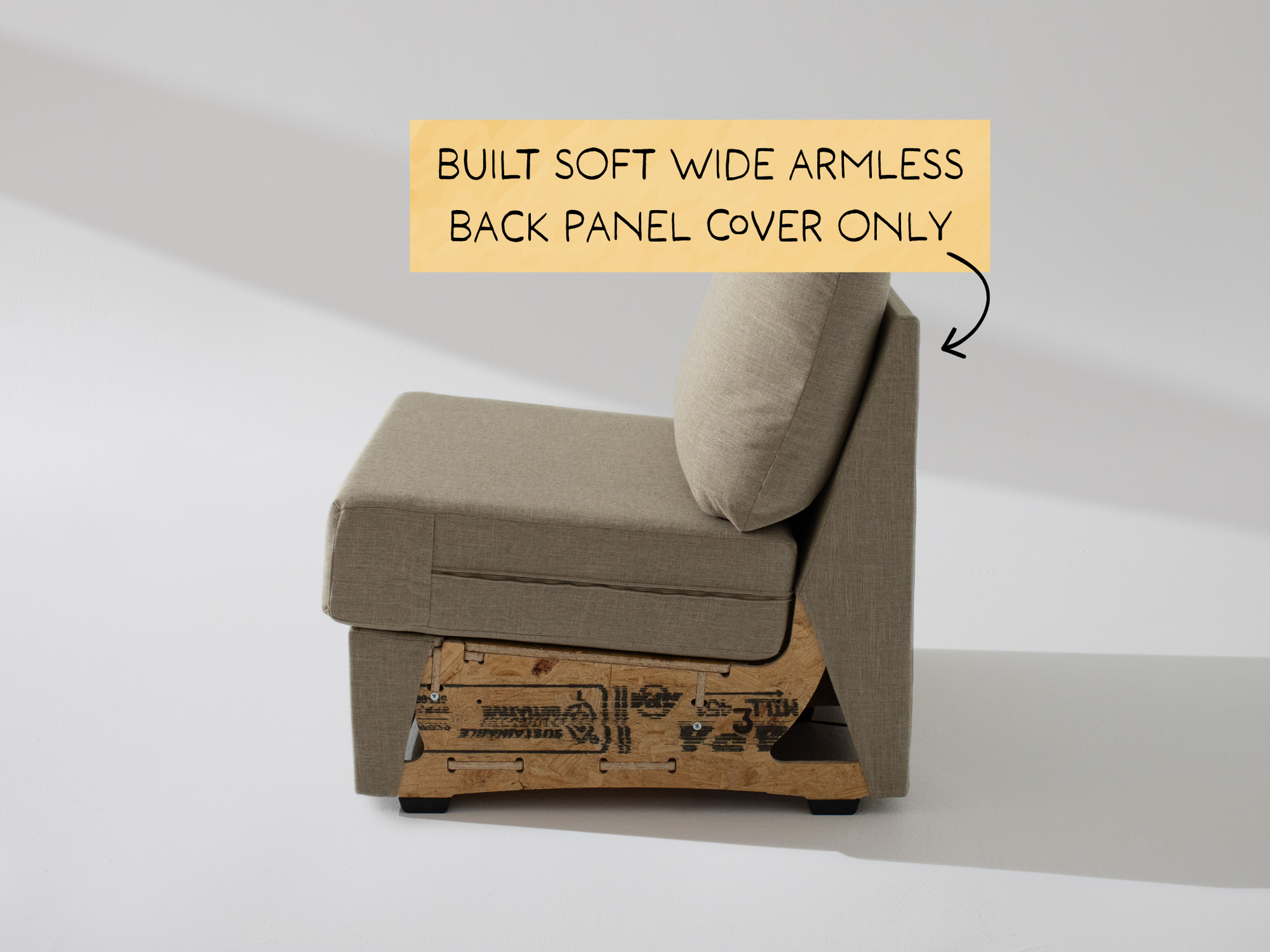 Built Soft Wide Armless Unit: Fabric Back Panel ONLY