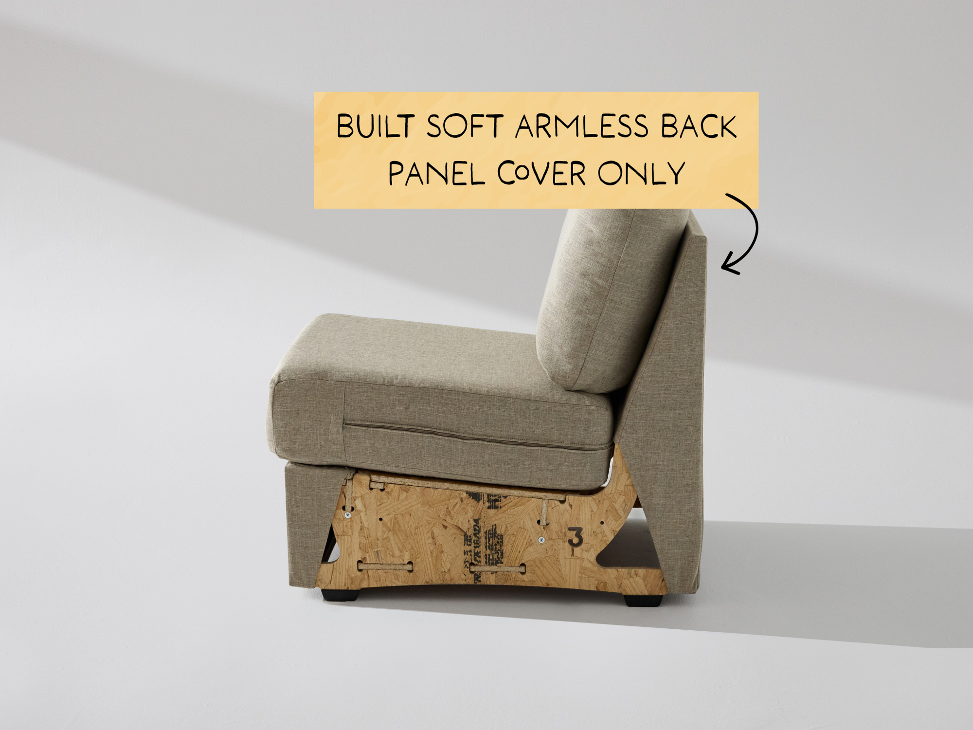 Built Soft Armless Unit: Fabric Back Panel ONLY
