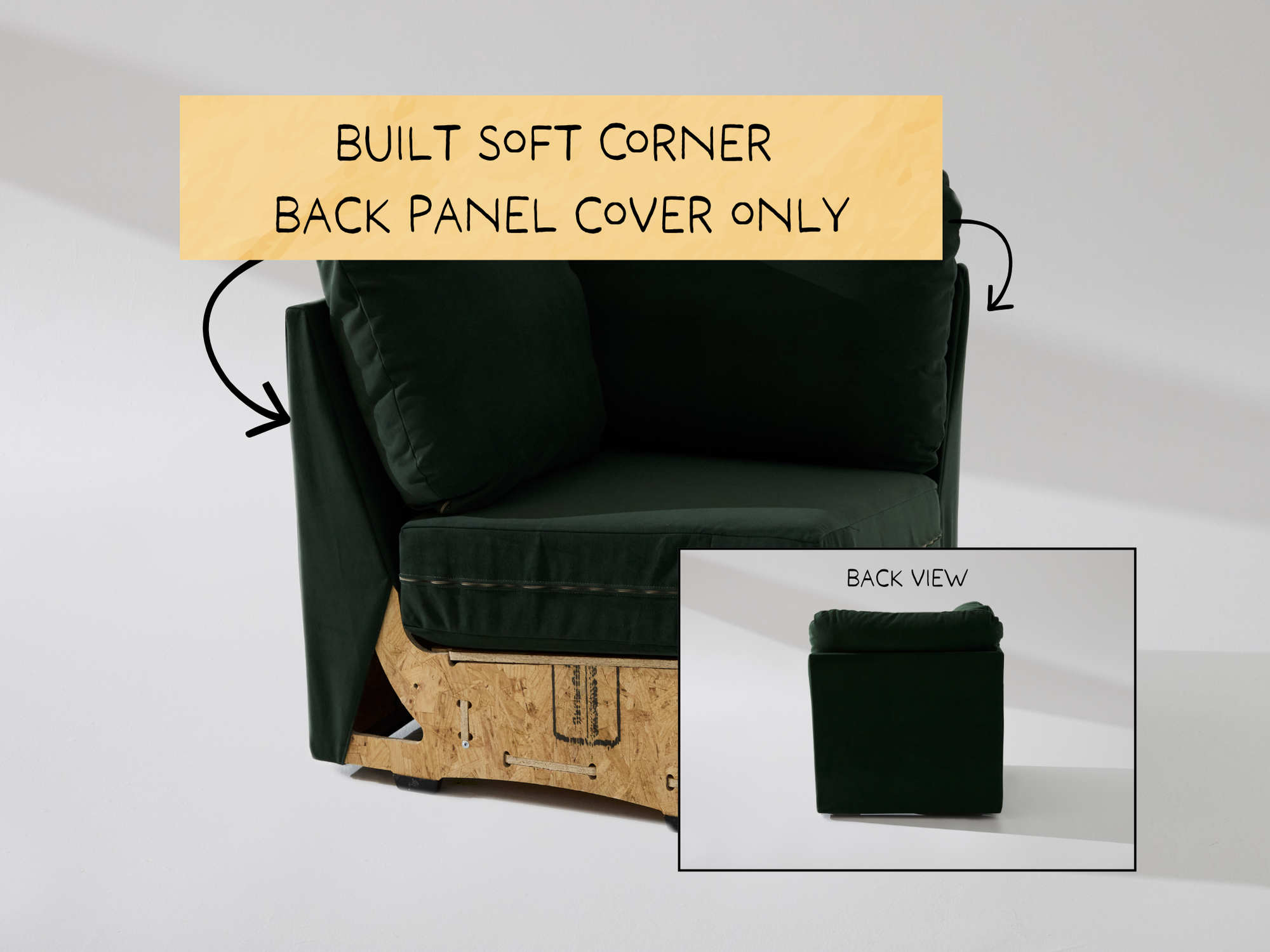 Built Soft Corner Unit: Fabric Back Panel ONLY