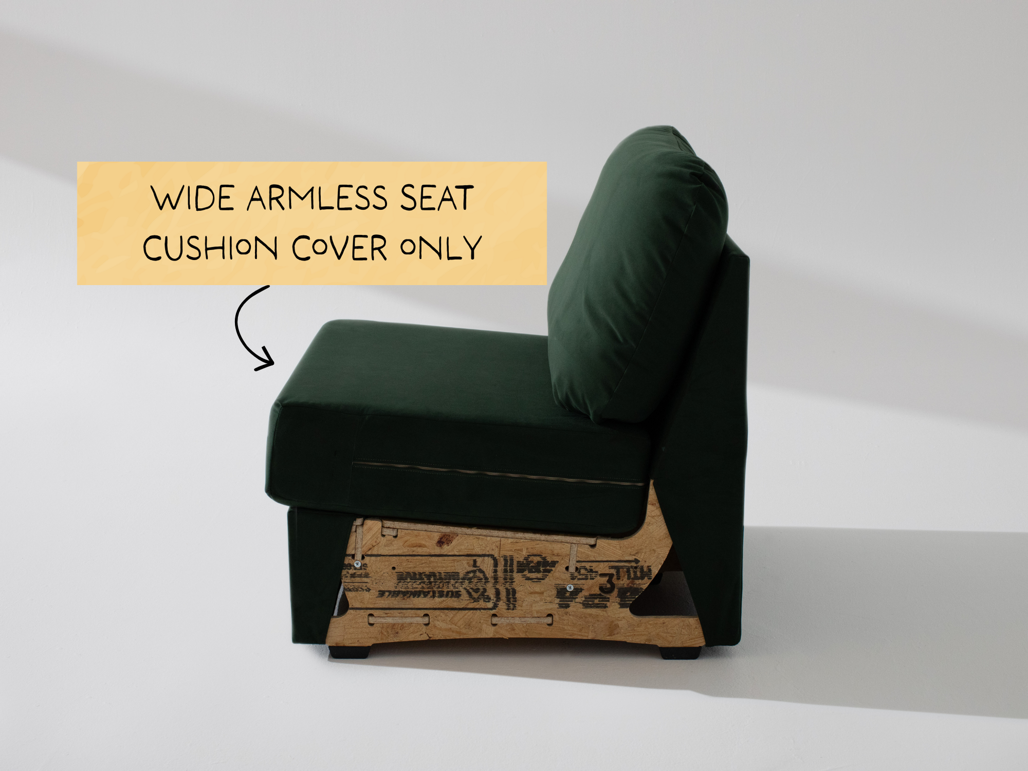 Wide Armless Unit: Fabric Seat Cushion Cover ONLY