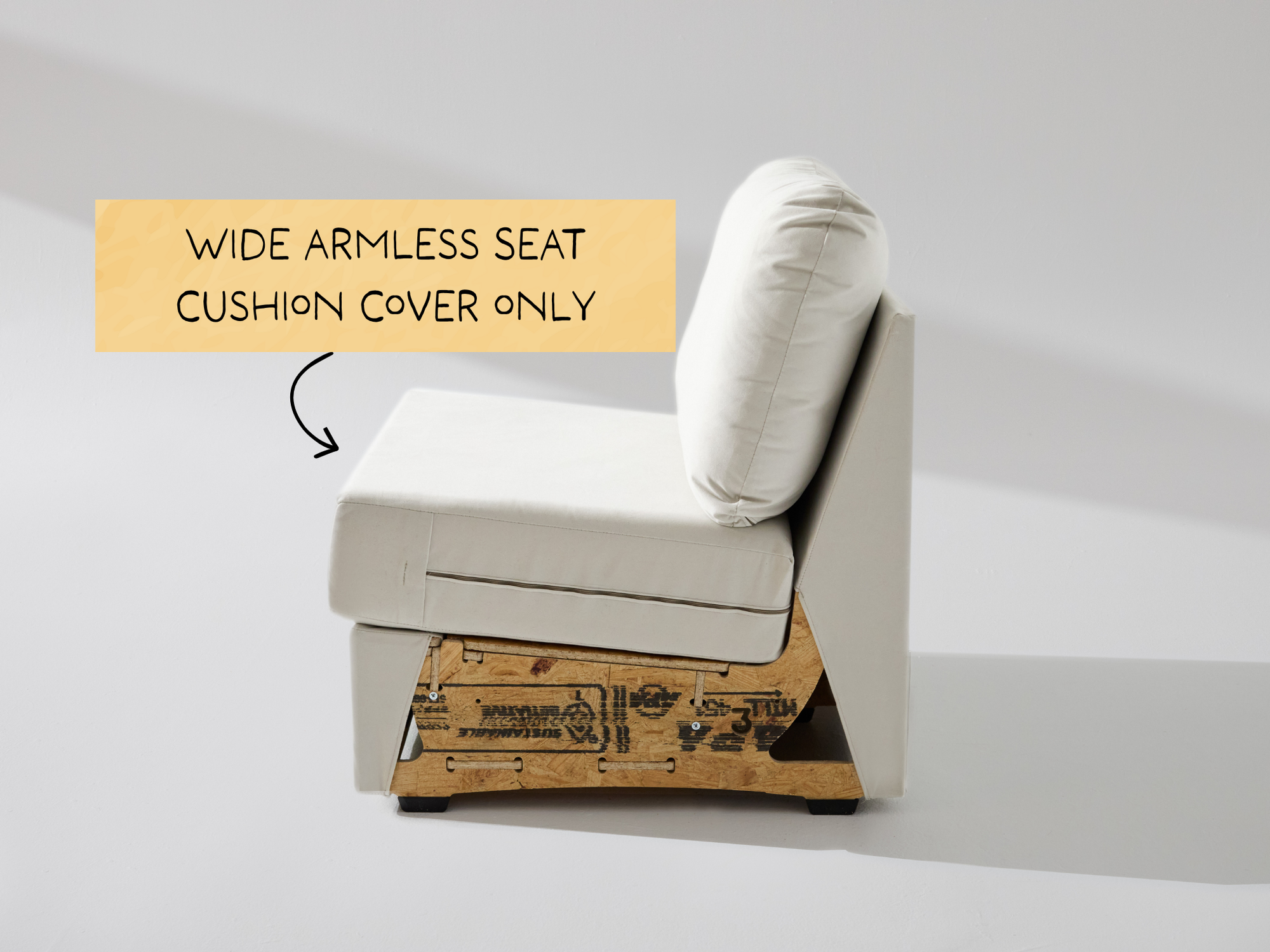 Wide Armless Unit: Fabric Seat Cushion Cover ONLY