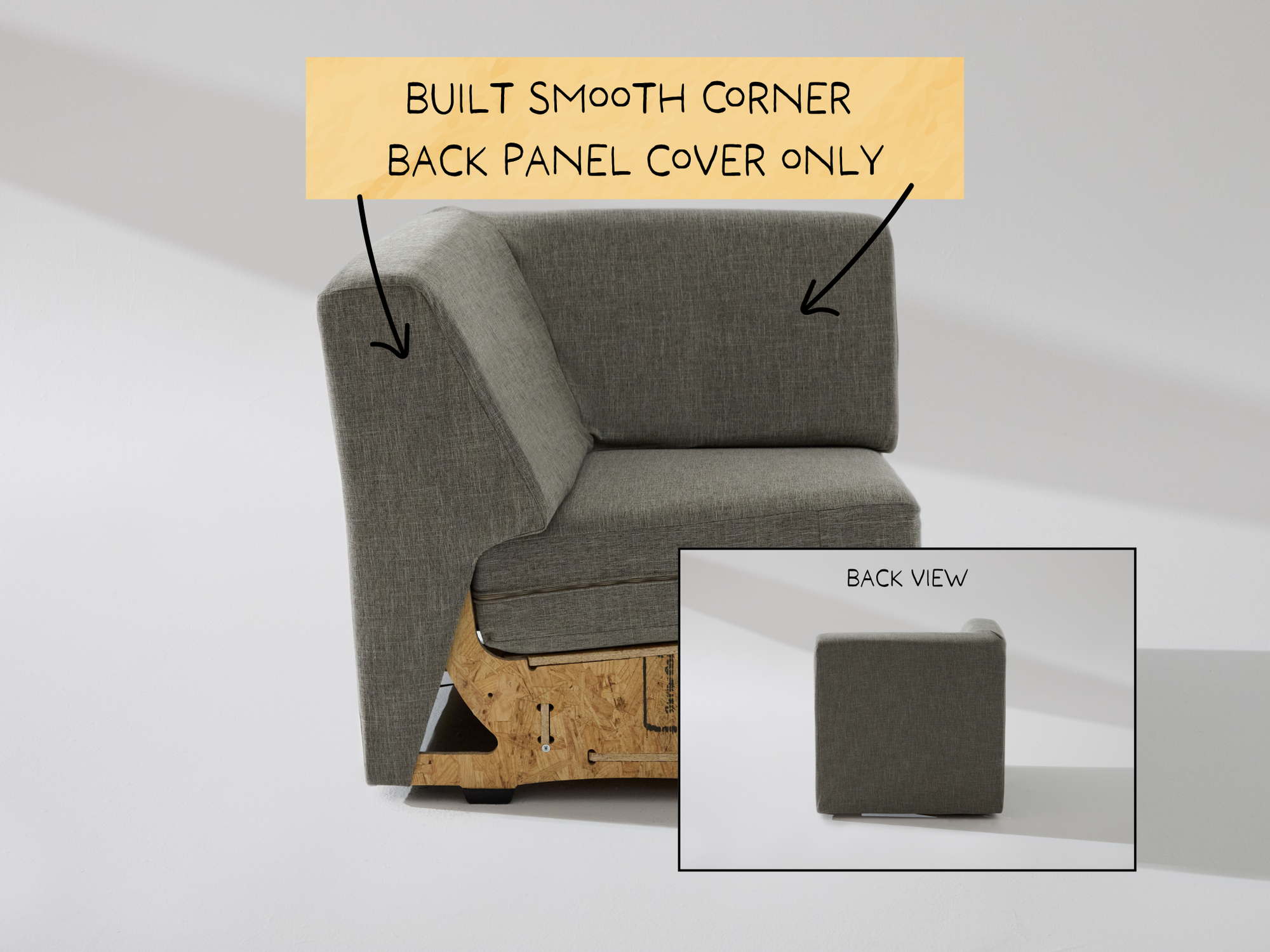 Built Smooth Corner Unit: Fabric Back Panel ONLY