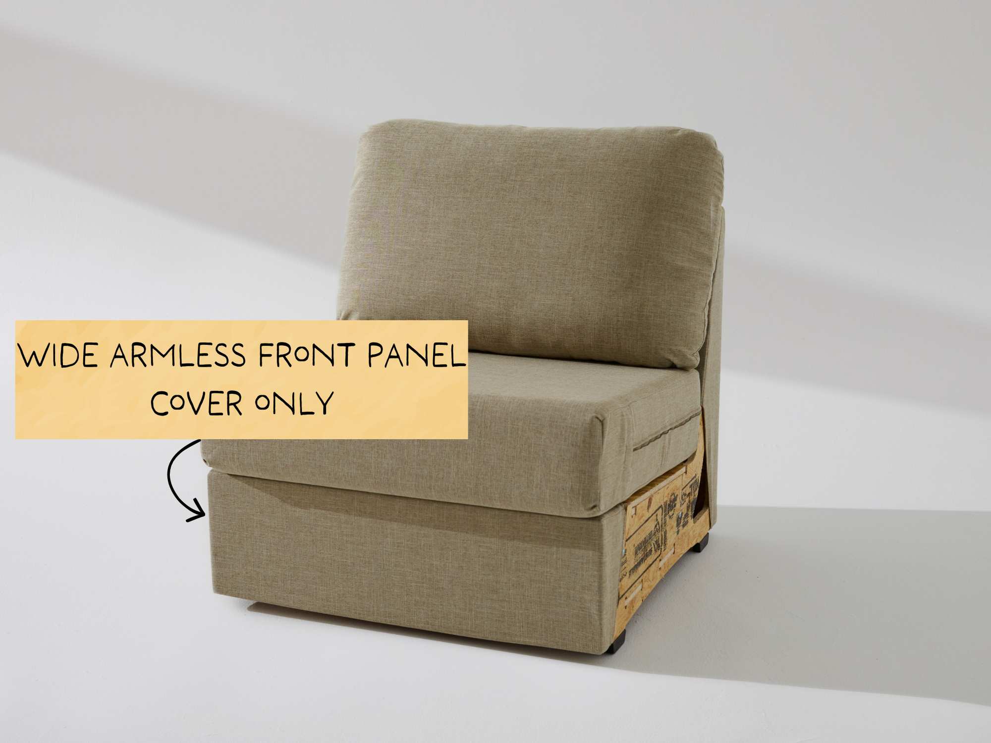 Wide Armless Unit: Fabric Front Panel ONLY