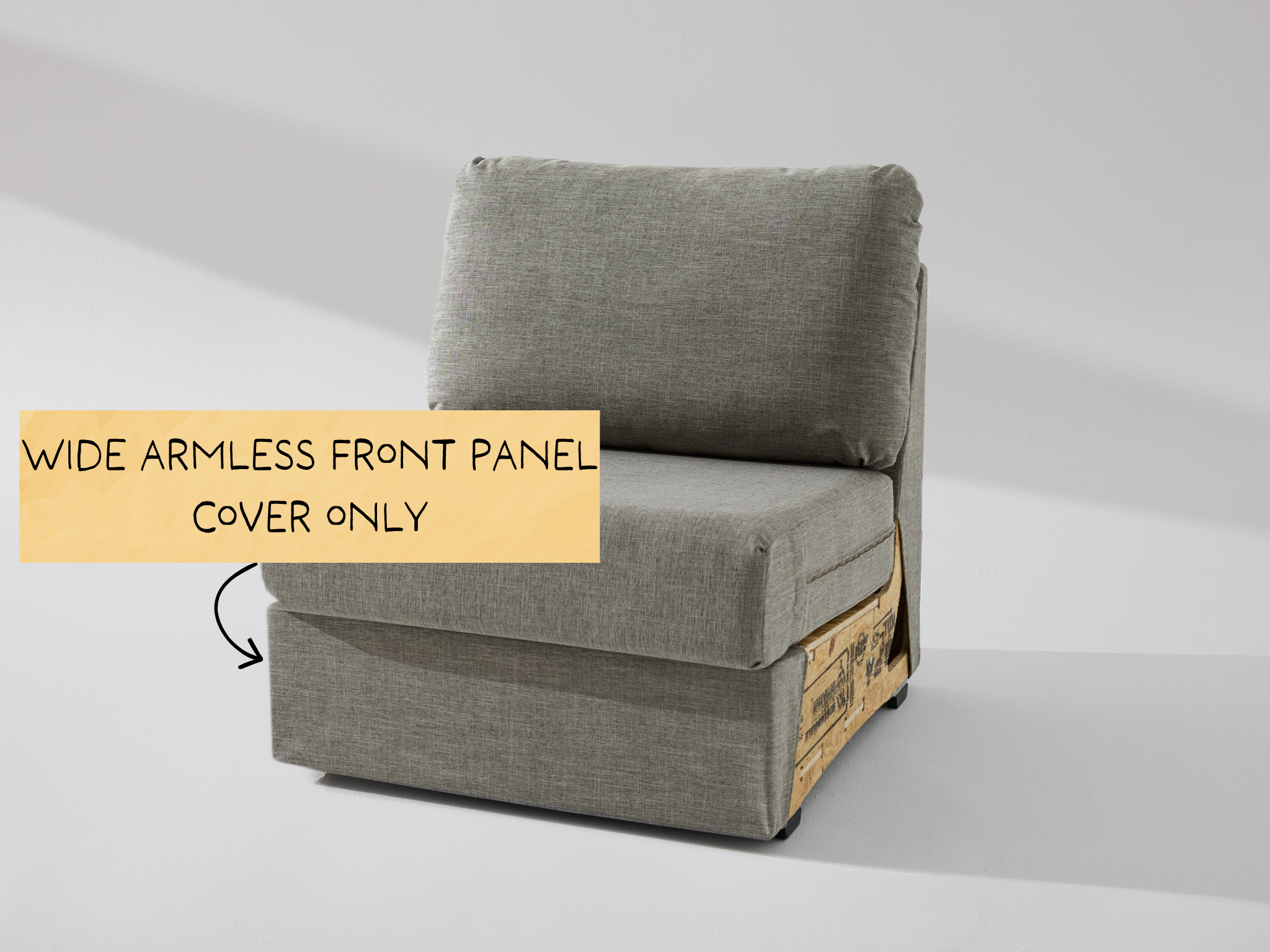 Wide Armless Unit: Fabric Front Panel ONLY