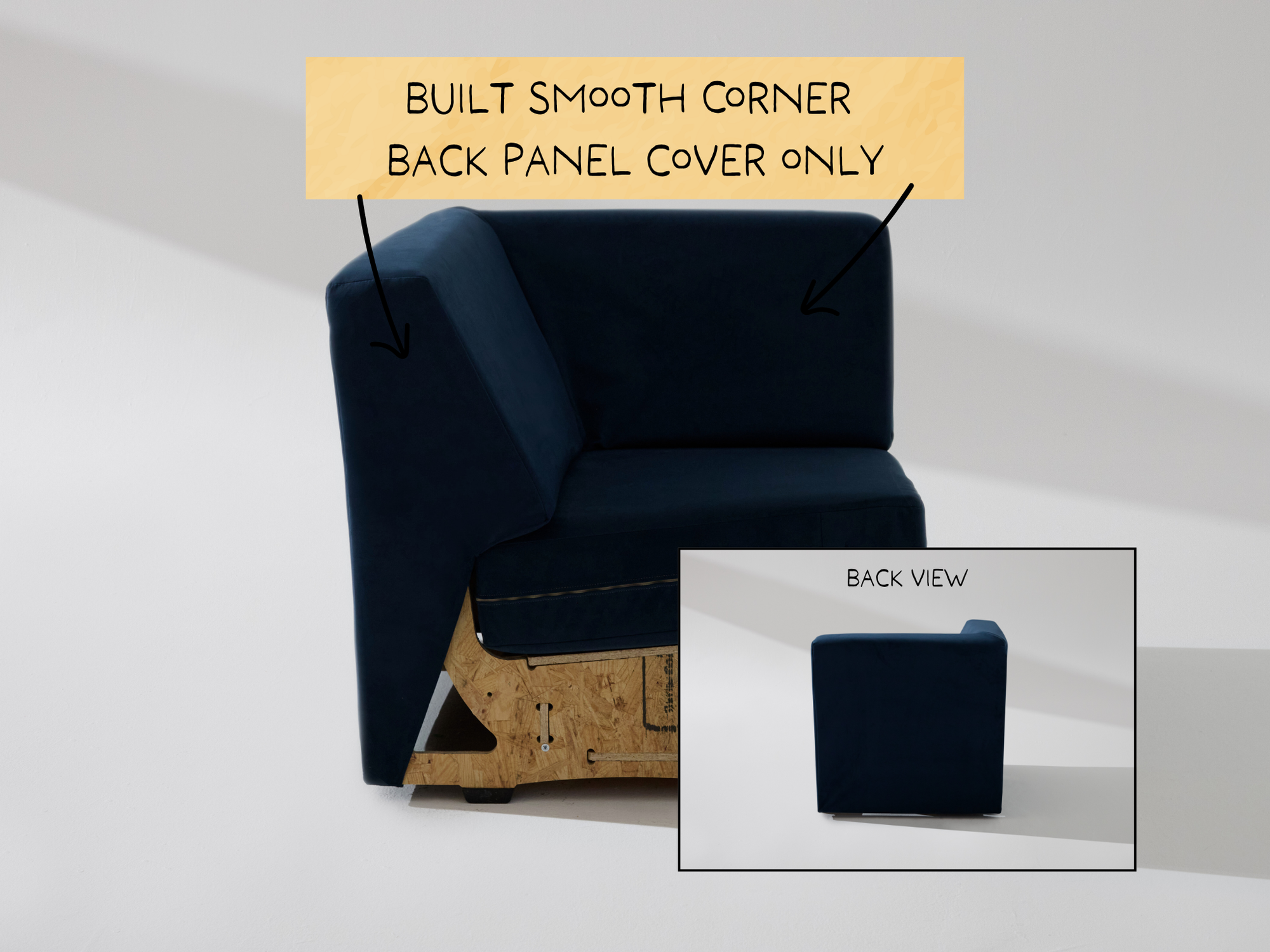 Built Smooth Corner Unit: Fabric Back Panel ONLY