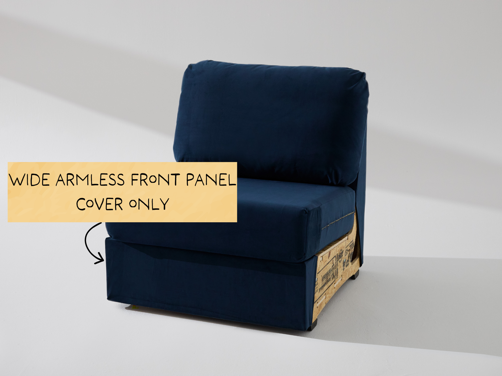 Wide Armless Unit: Fabric Front Panel ONLY