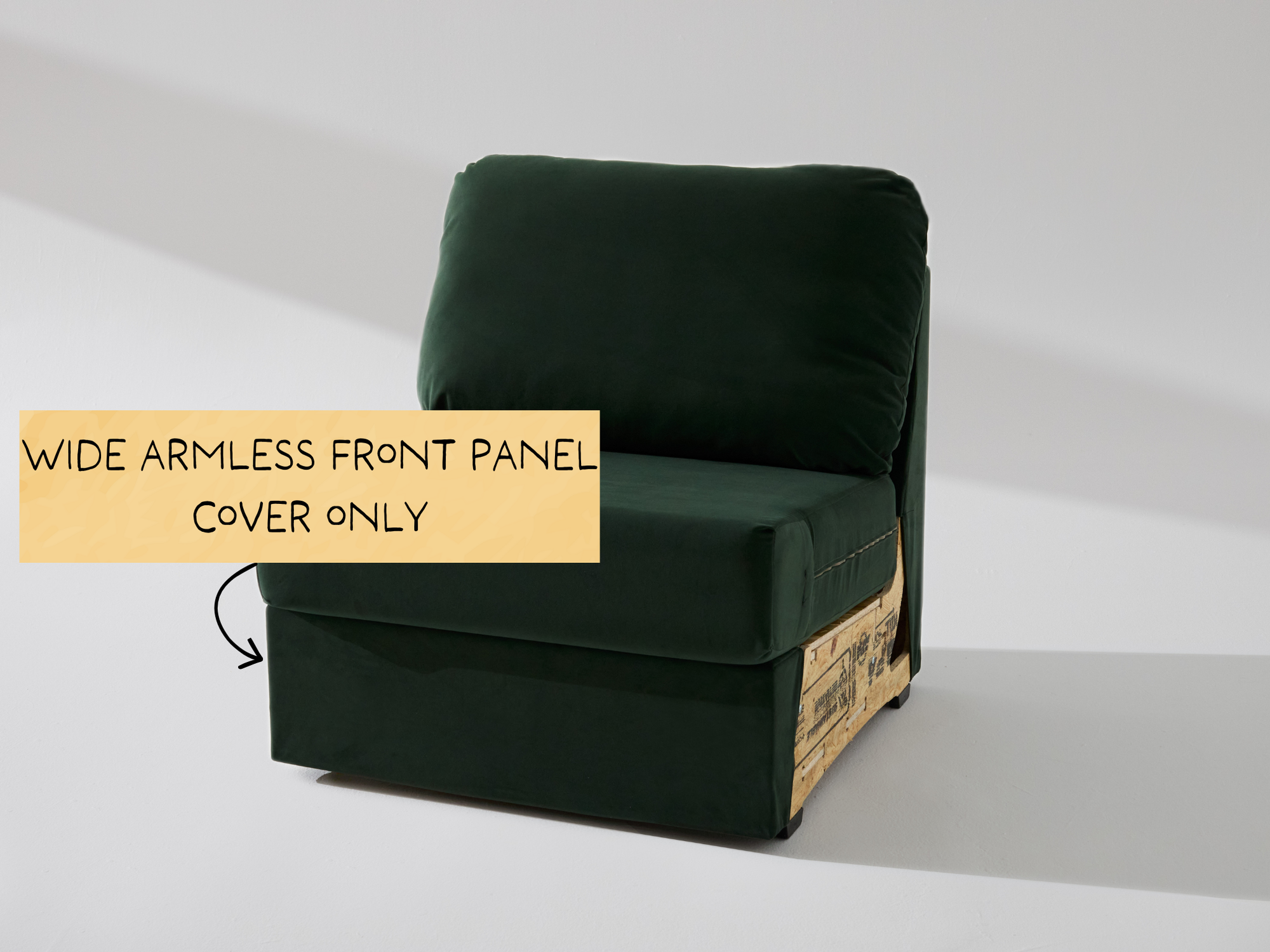 Wide Armless Unit: Fabric Front Panel ONLY