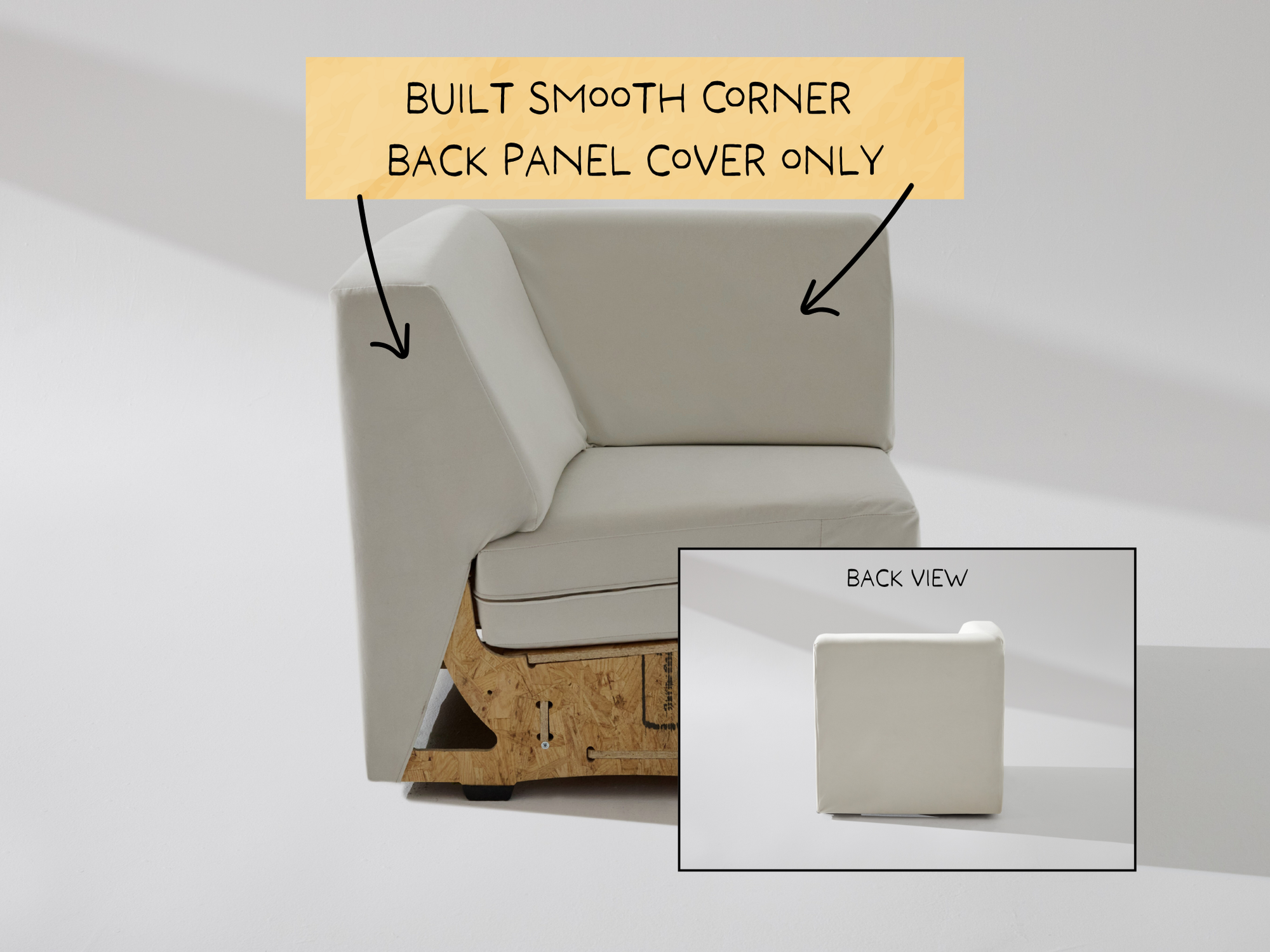 Built Smooth Corner Unit: Fabric Back Panel ONLY