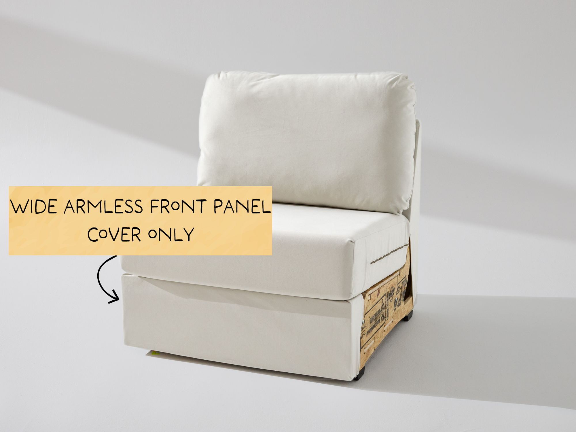 Wide Armless Unit: Fabric Front Panel ONLY