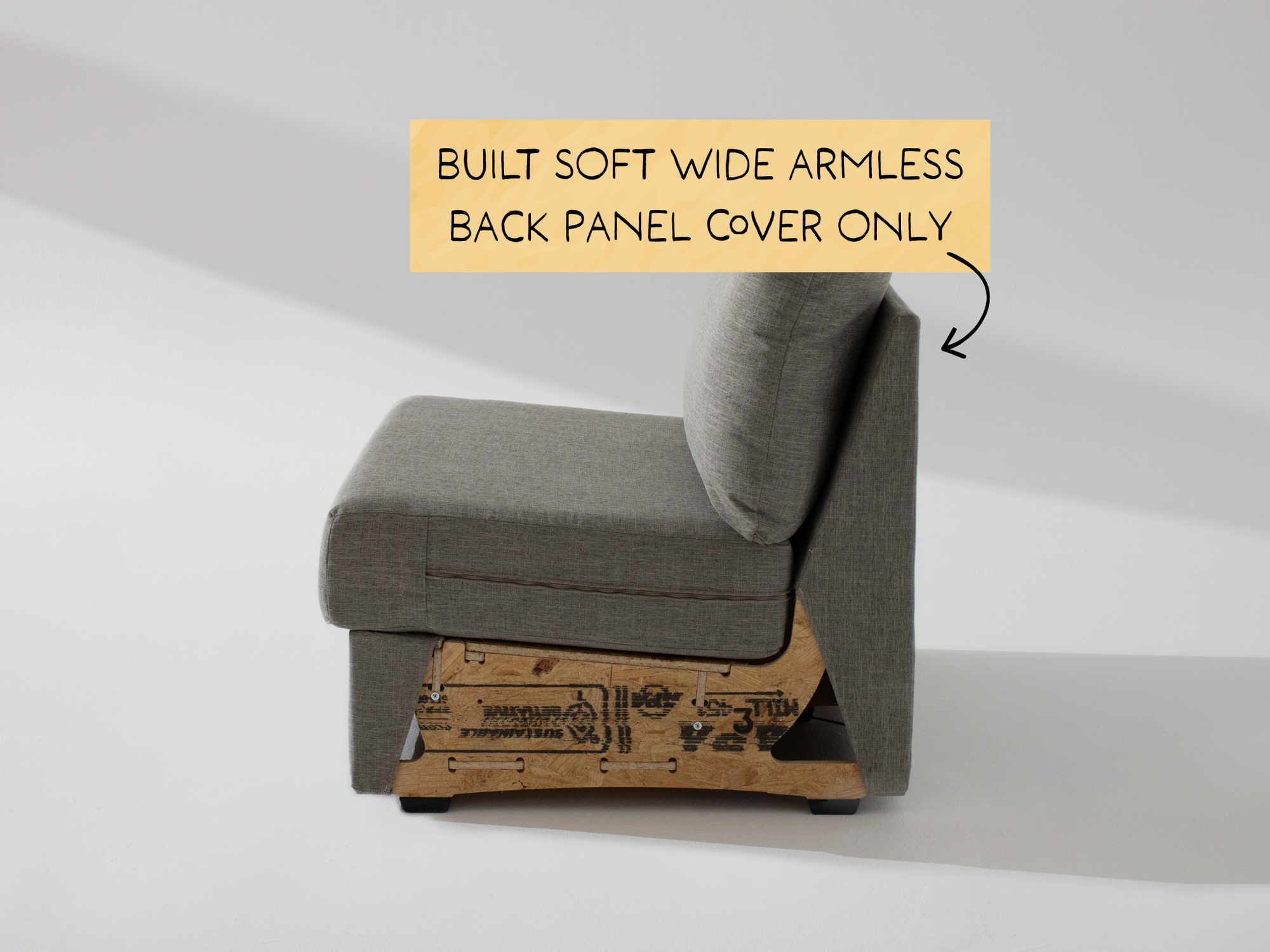 Built Soft Wide Armless Unit: Fabric Back Panel ONLY