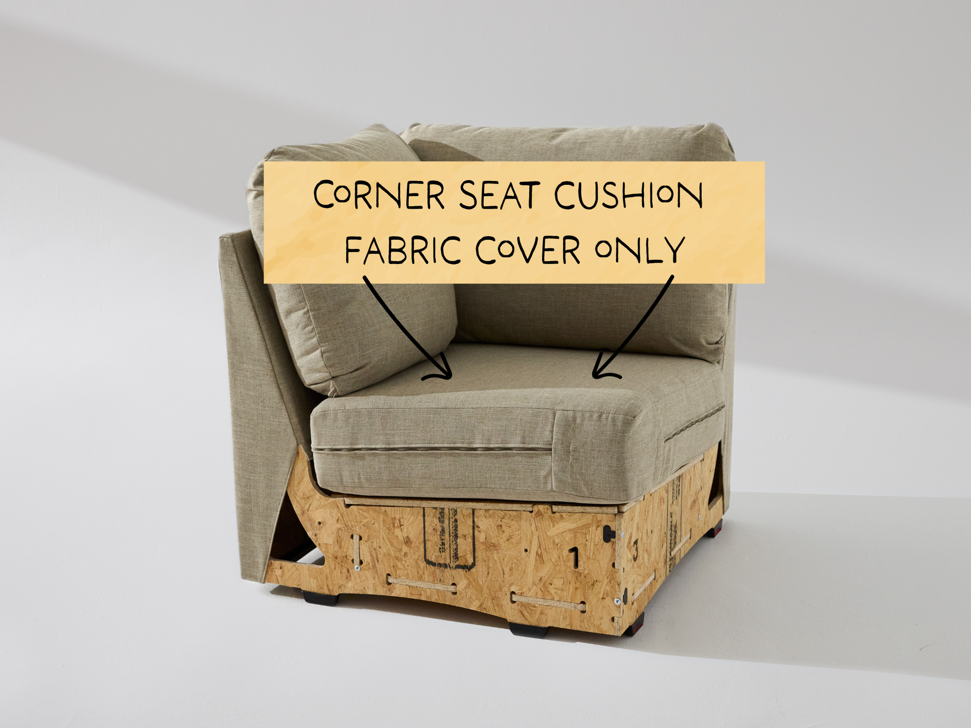 Corner Unit: Fabric Seat Cushion Cover ONLY