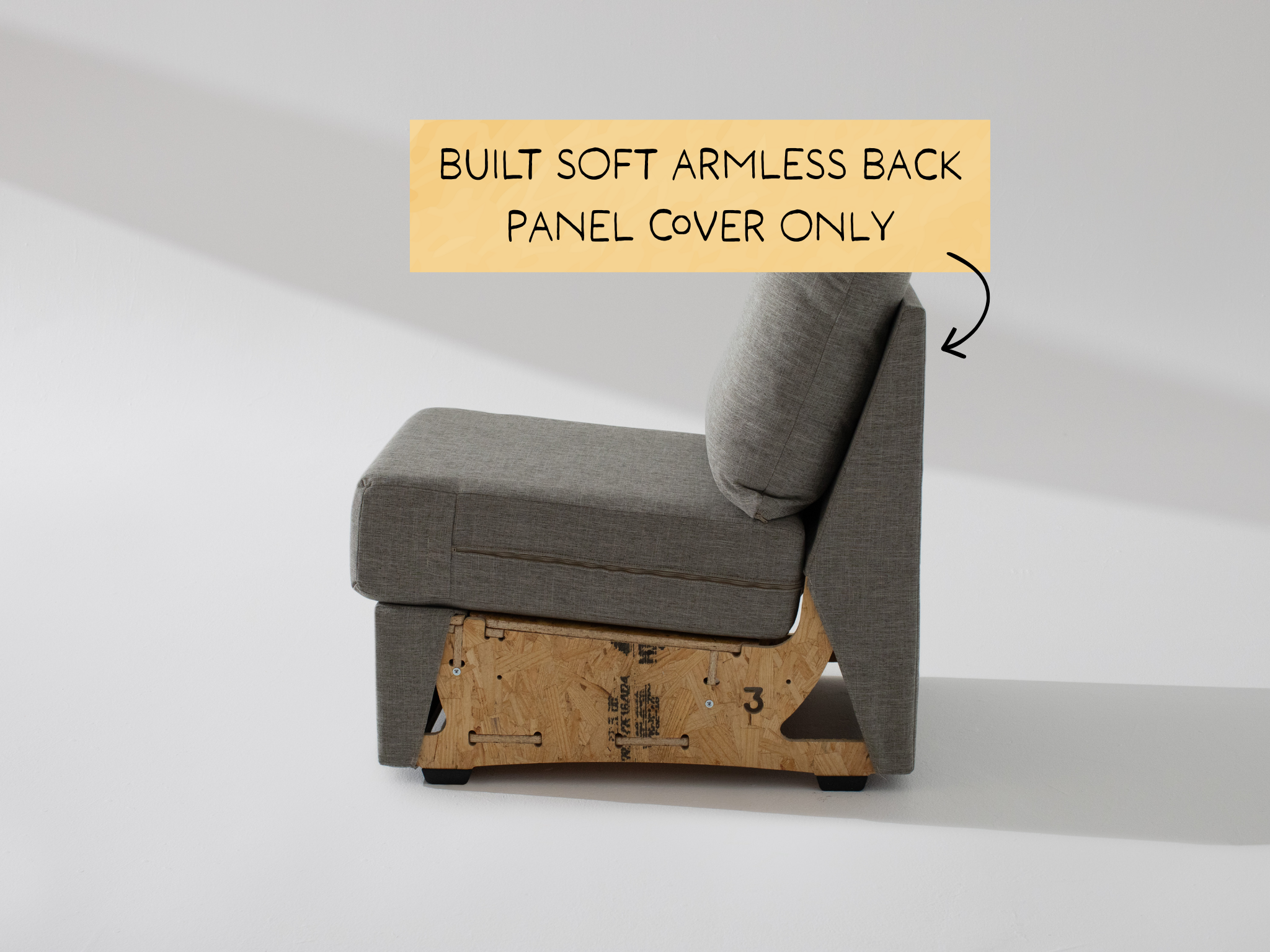 Built Soft Armless Unit: Fabric Back Panel ONLY