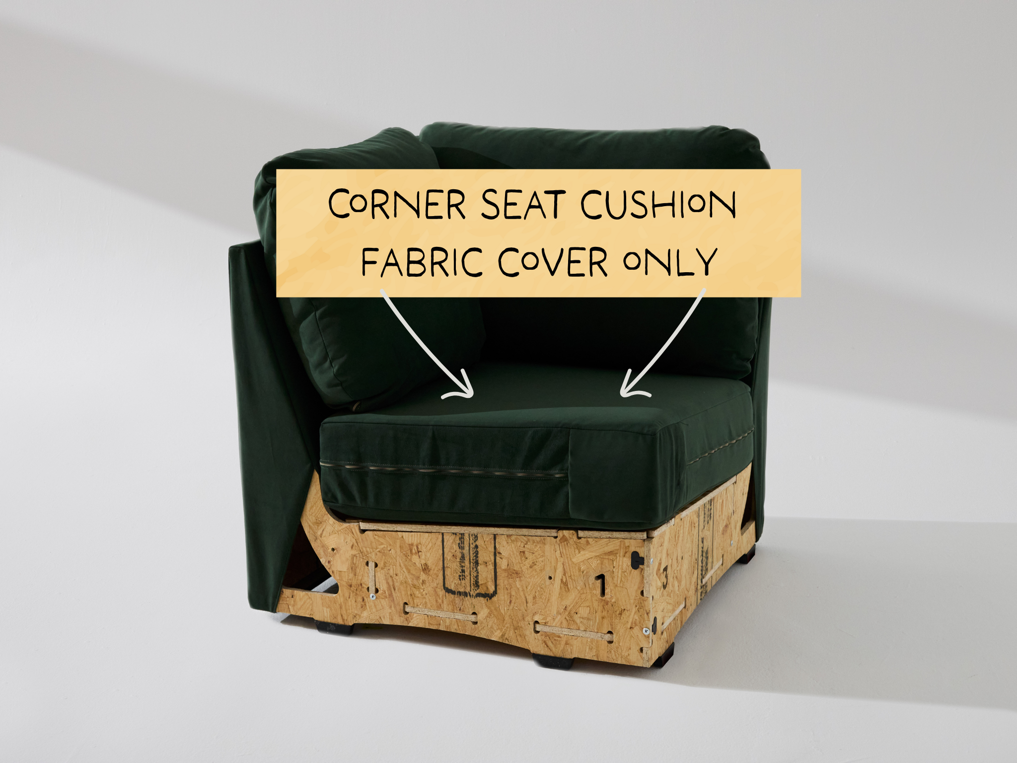 Corner Unit: Fabric Seat Cushion Cover ONLY