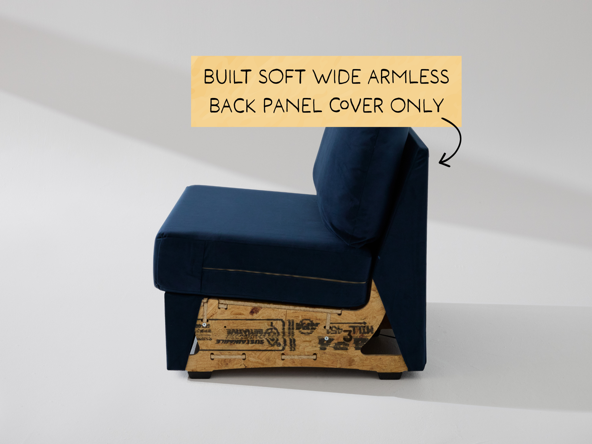 Built Soft Wide Armless Unit: Fabric Back Panel ONLY