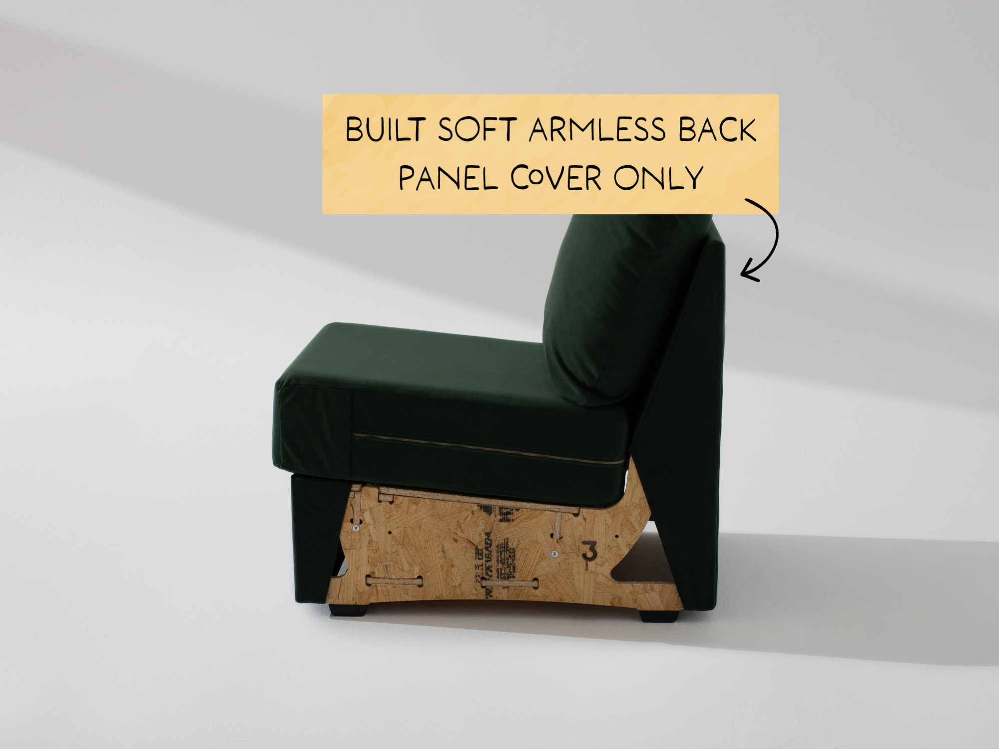 Built Soft Armless Unit: Fabric Back Panel ONLY
