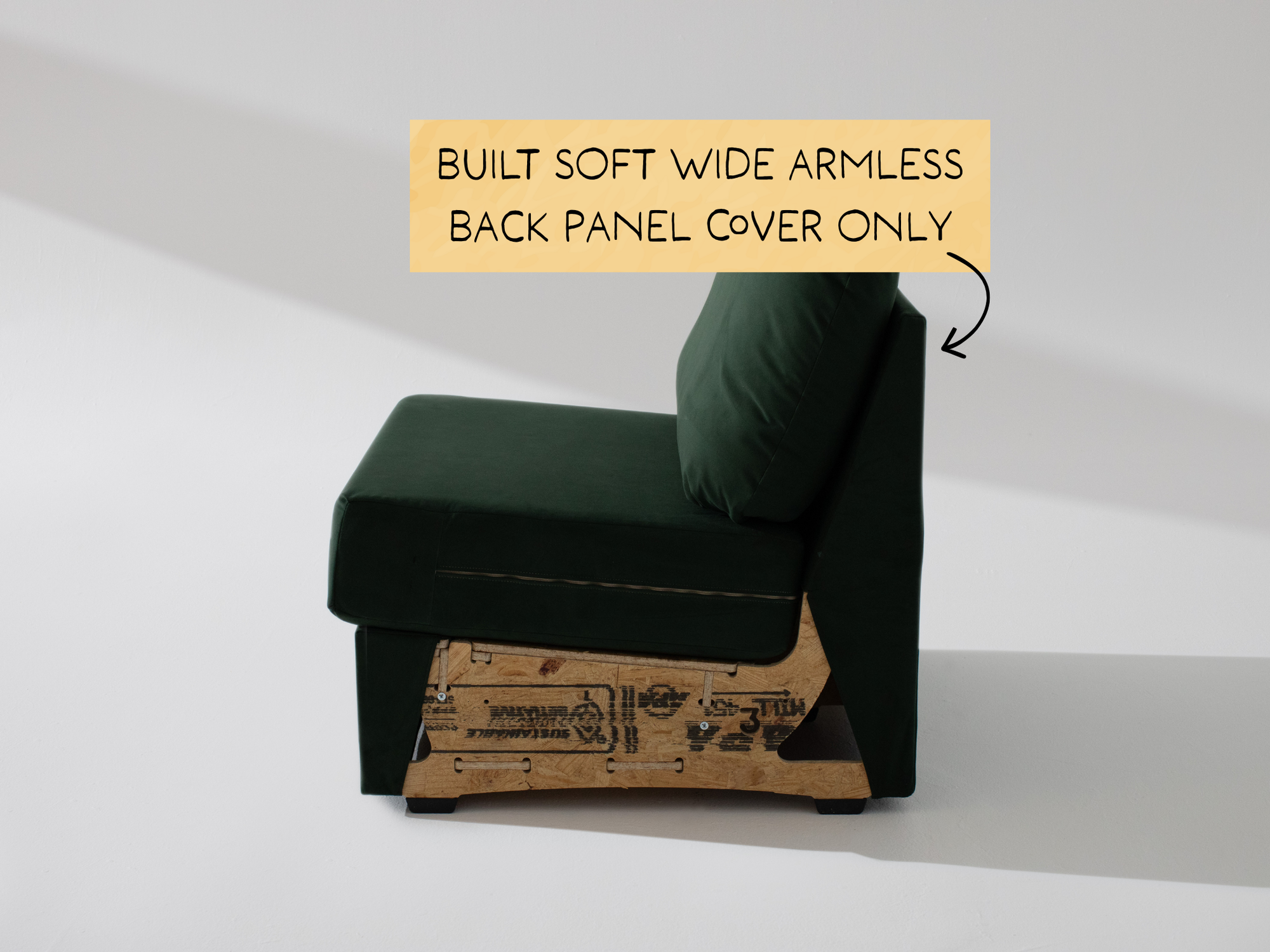 Built Soft Wide Armless Unit: Fabric Back Panel ONLY