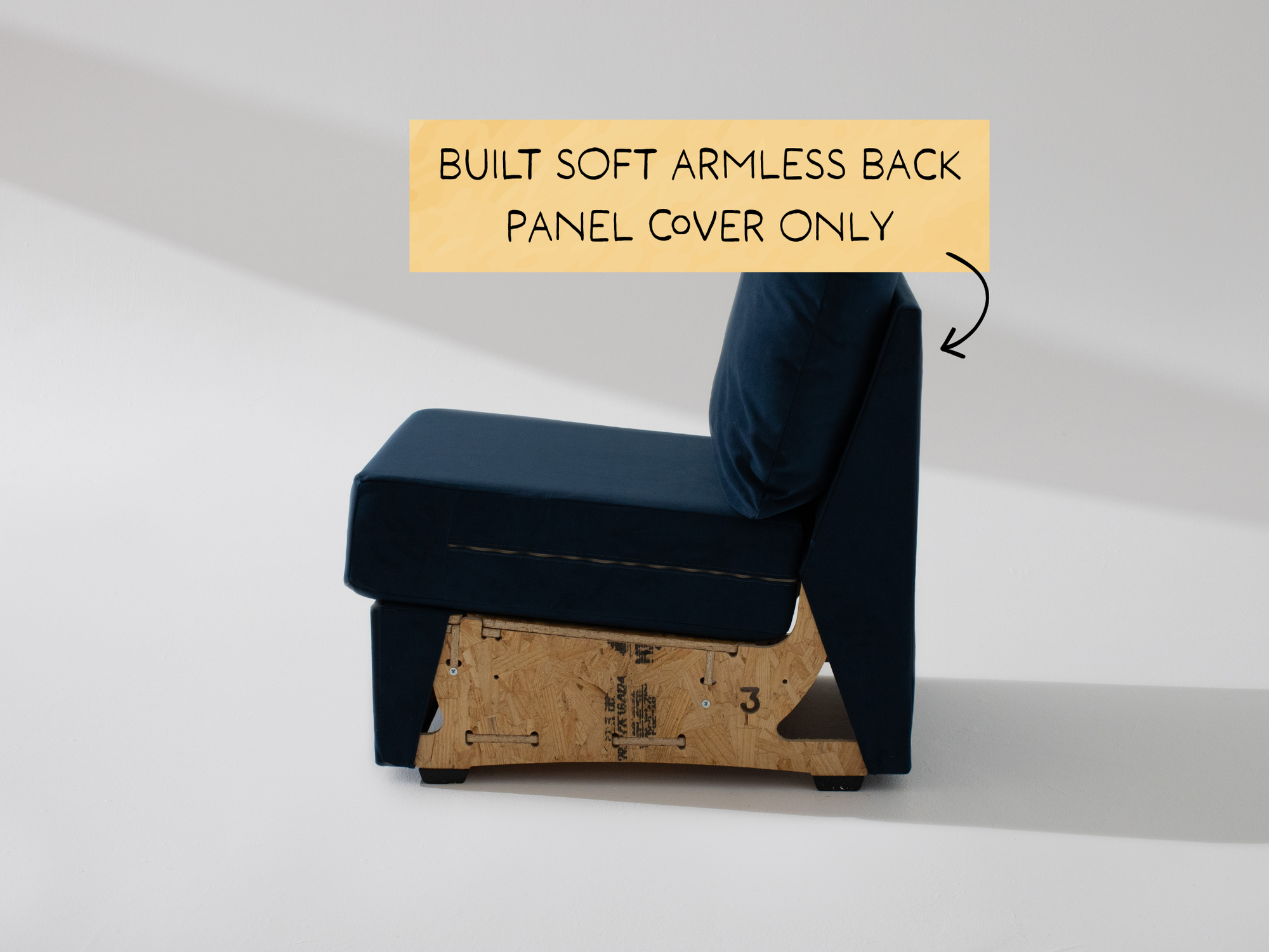 Built Soft Armless Unit: Fabric Back Panel ONLY