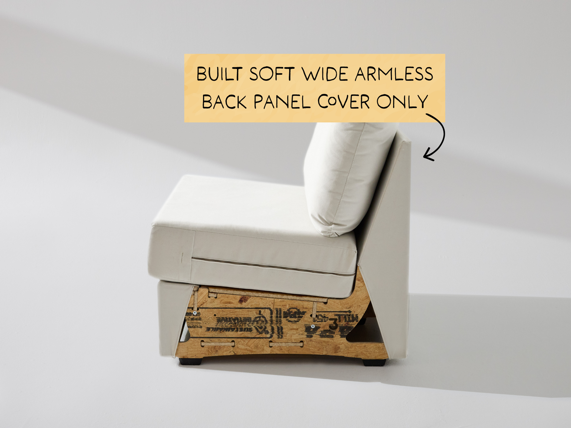 Built Soft Wide Armless Unit: Fabric Back Panel ONLY