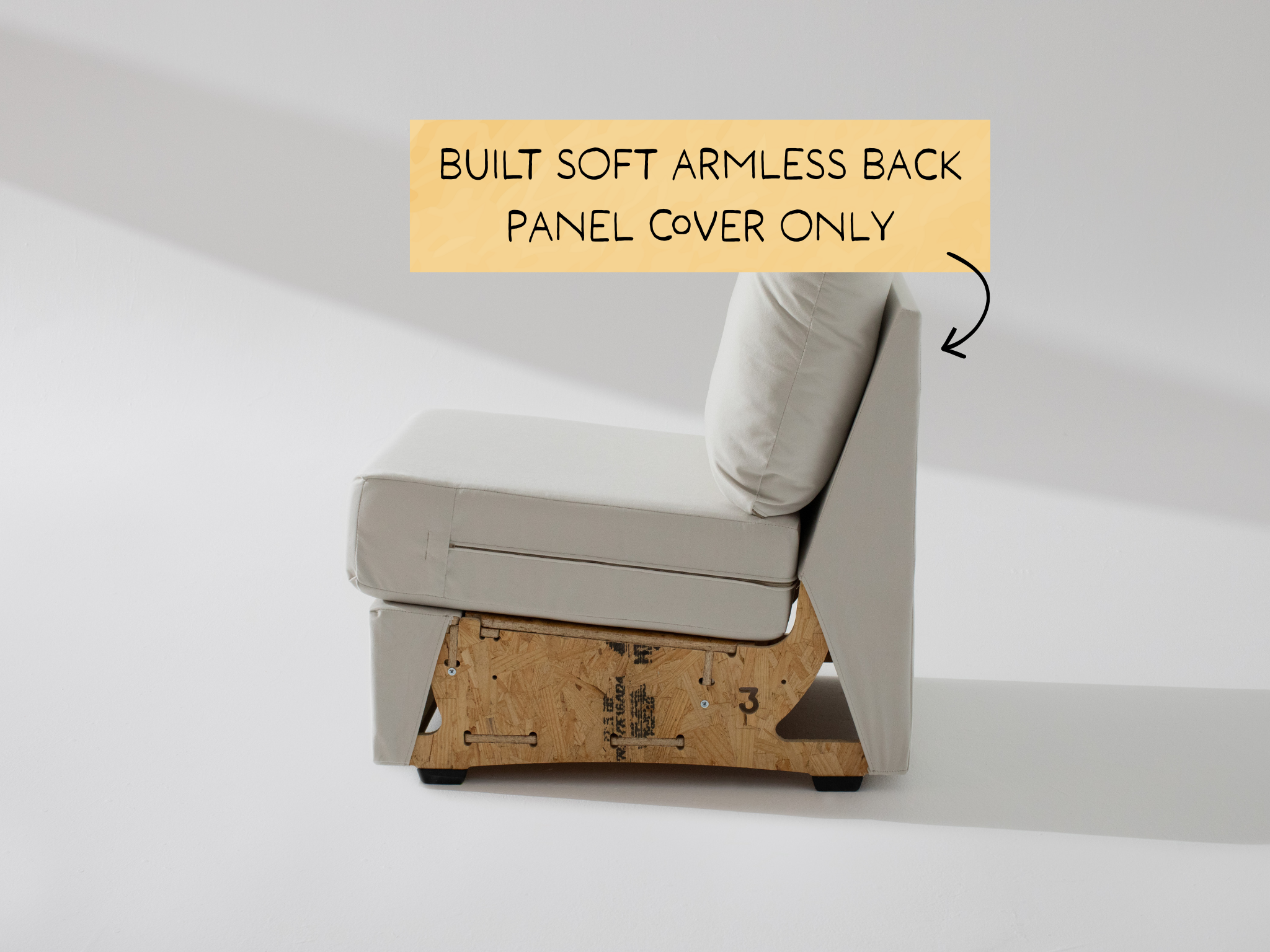 Built Soft Armless Unit: Fabric Back Panel ONLY