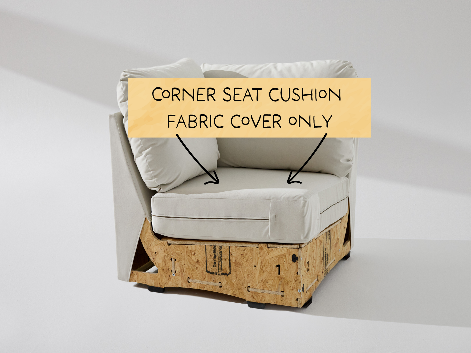 Corner Unit: Fabric Seat Cushion Cover ONLY