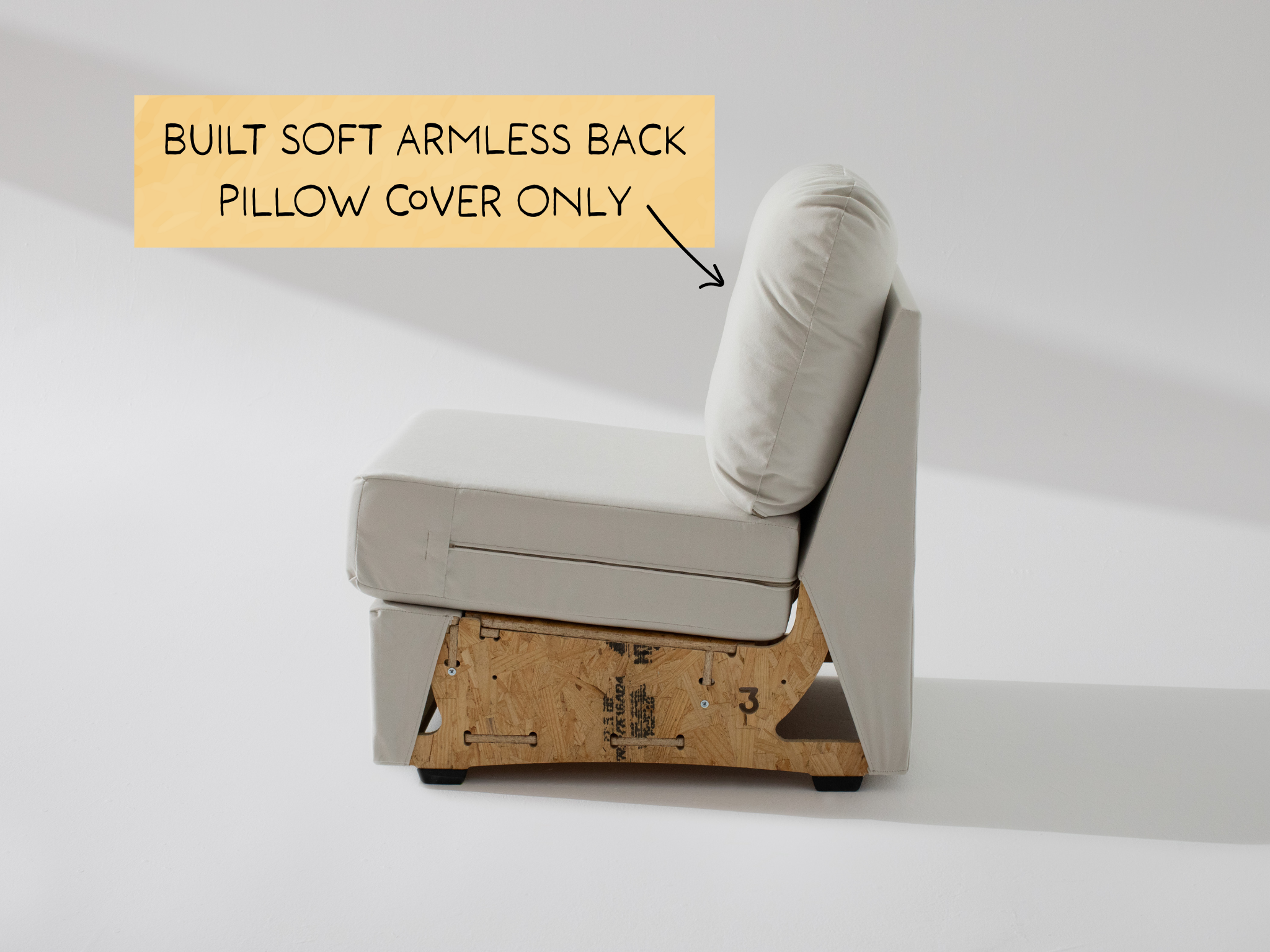 Built Soft Armless Unit: Fabric Back Pillow ONLY