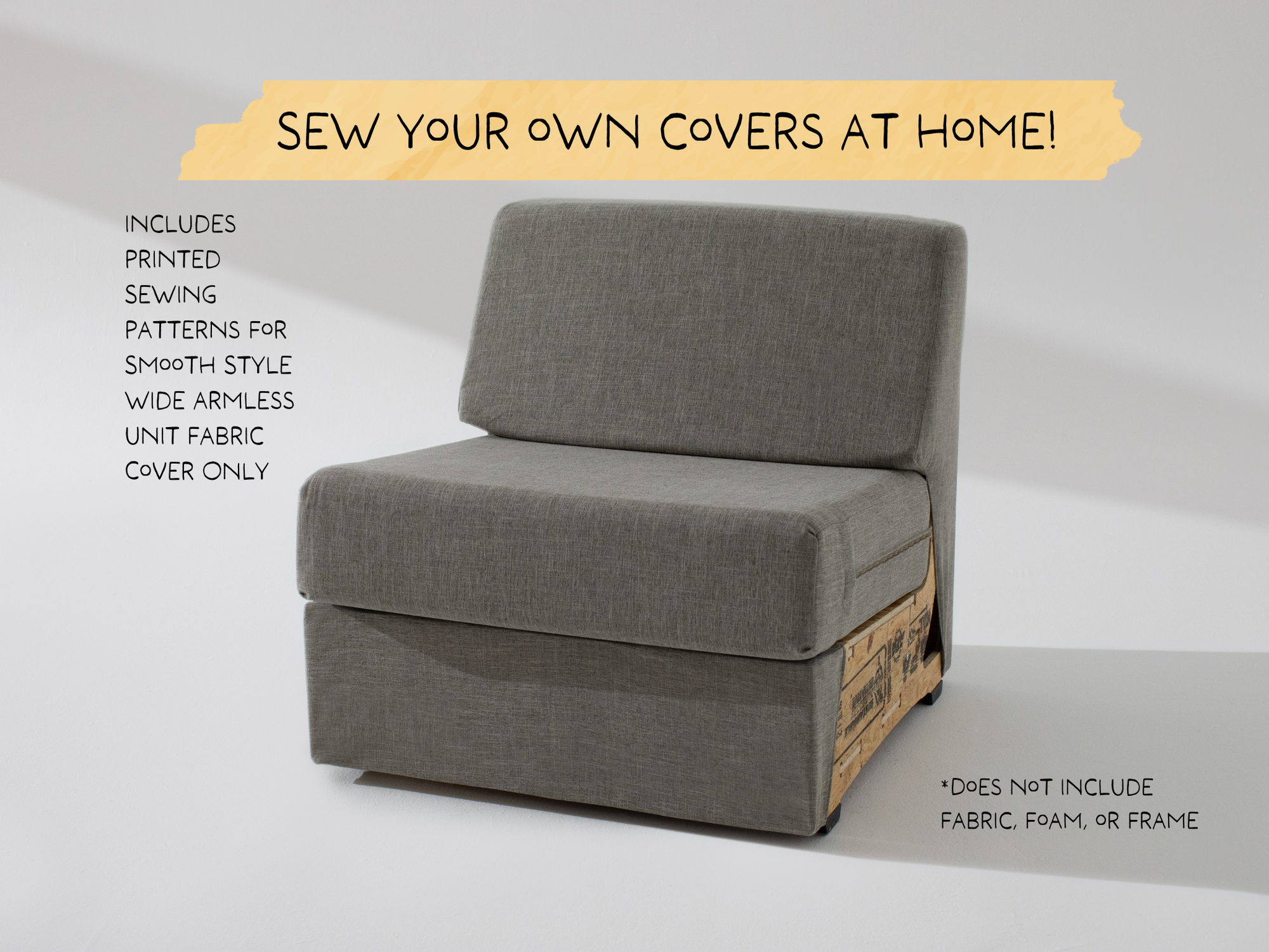 The Built Smooth Wide Armless Unit Sewing Patterns