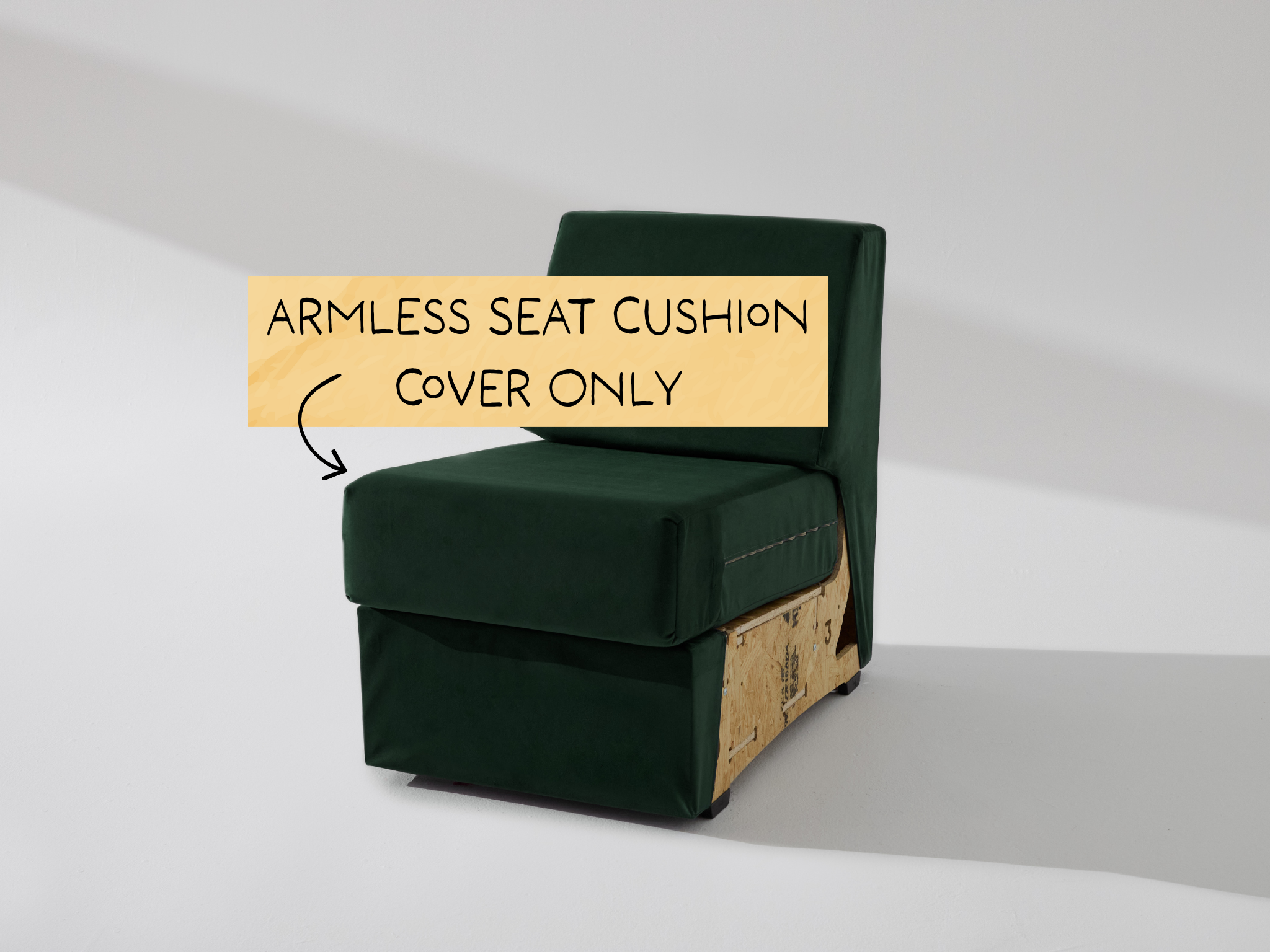 Armless Unit: Fabric Seat Cushion Cover ONLY