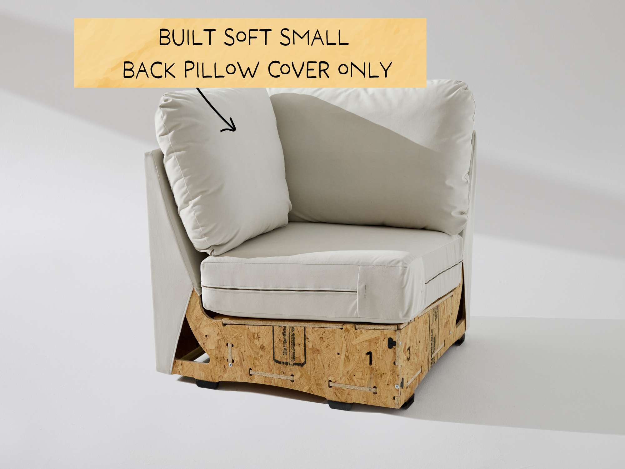 Built Soft Corner Unit: Fabric Small Back Pillow Cover ONLY