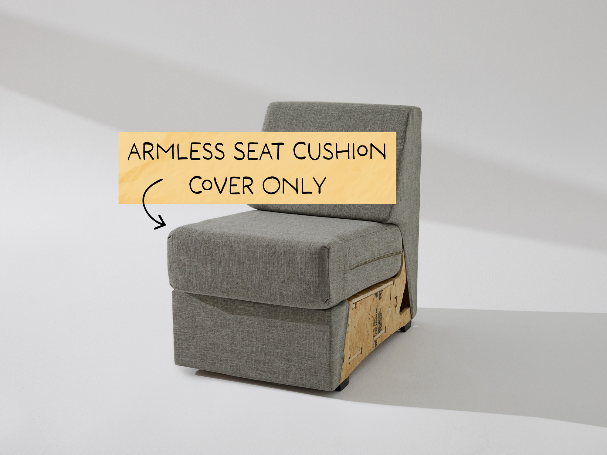 Armless Unit: Fabric Seat Cushion Cover ONLY