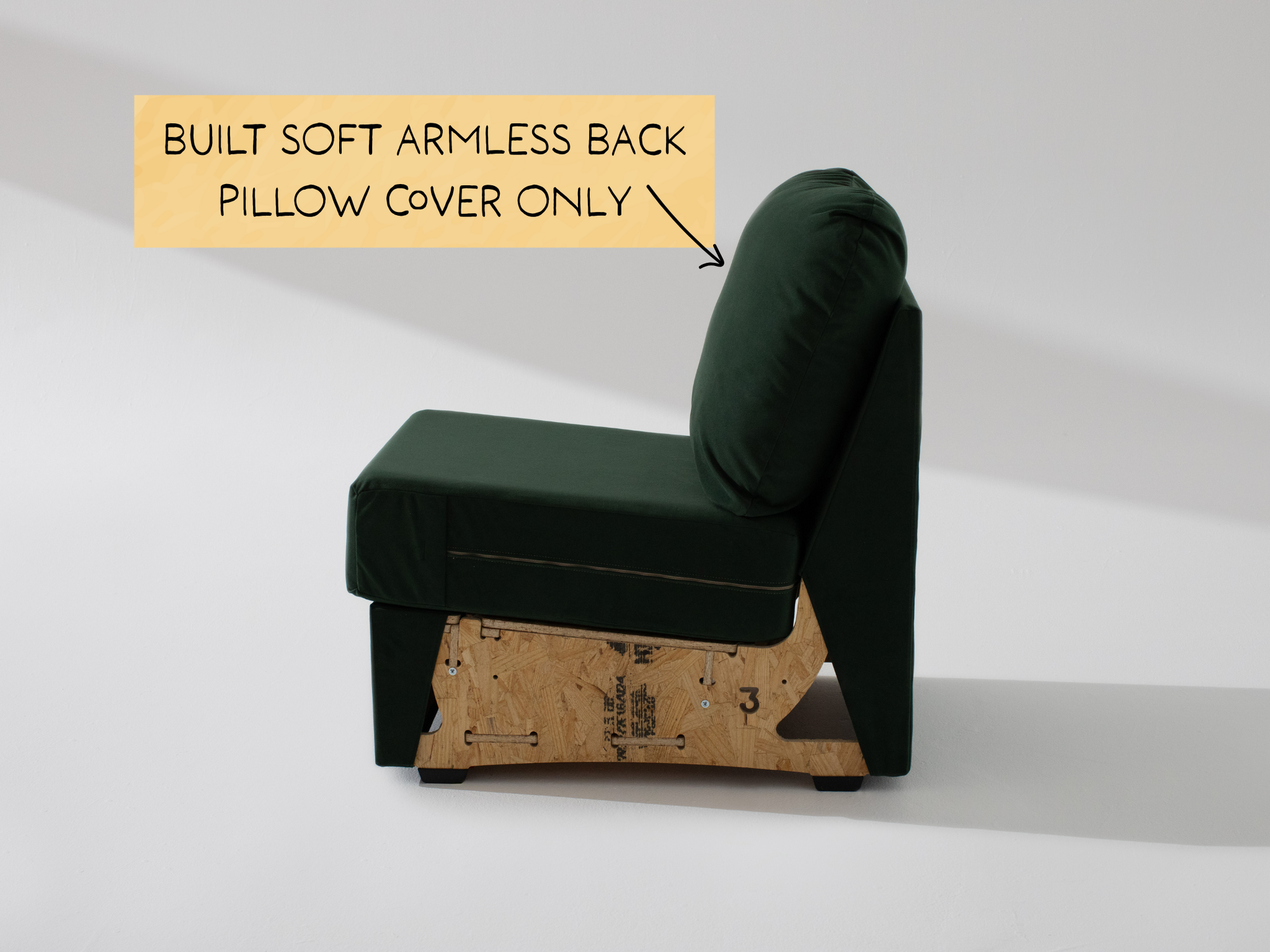 Built Soft Armless Unit: Fabric Back Pillow ONLY
