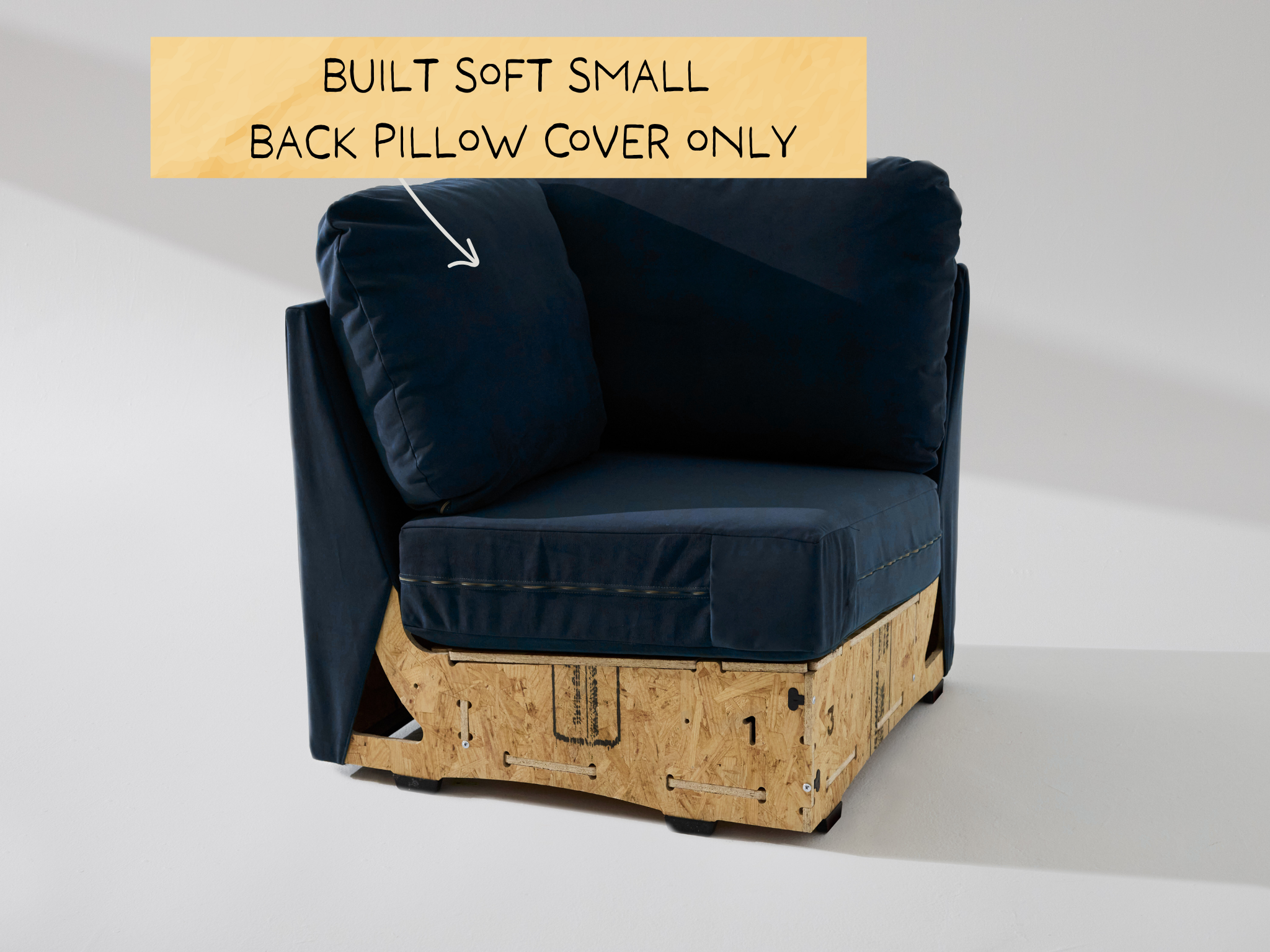 Built Soft Corner Unit: Fabric Small Back Pillow Cover ONLY