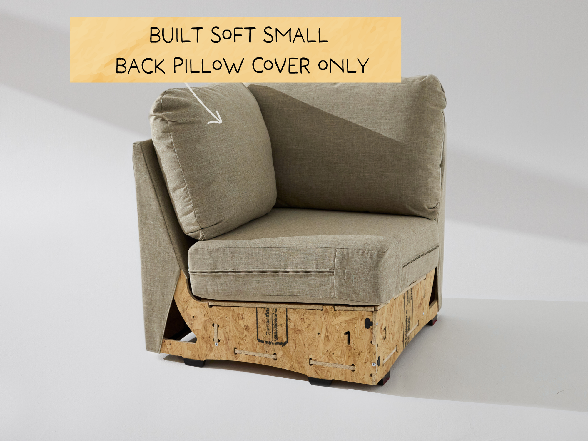 Built Soft Corner Unit: Fabric Small Back Pillow Cover ONLY
