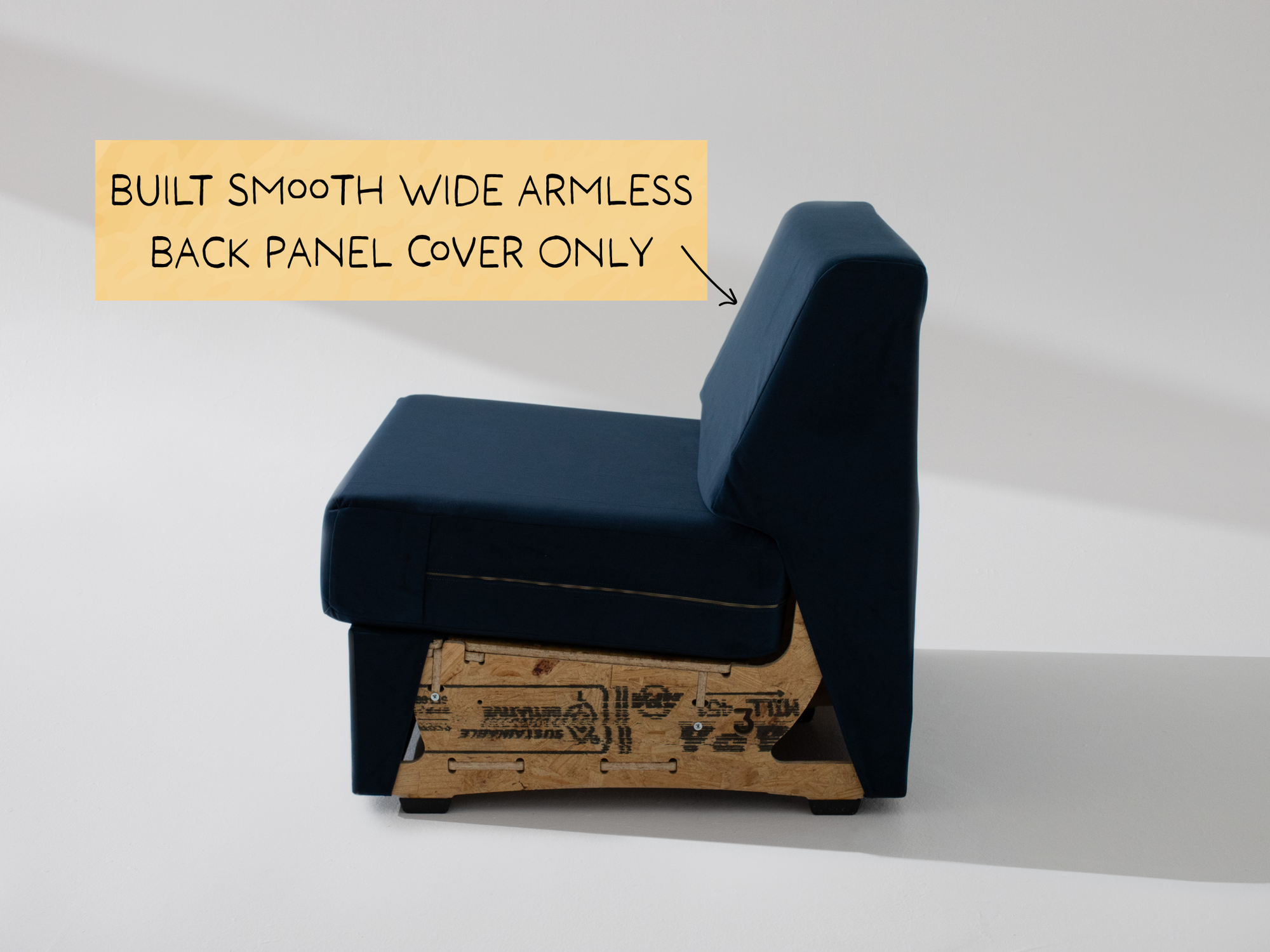 Built Smooth Wide Armless Unit: Fabric Back Panel ONLY