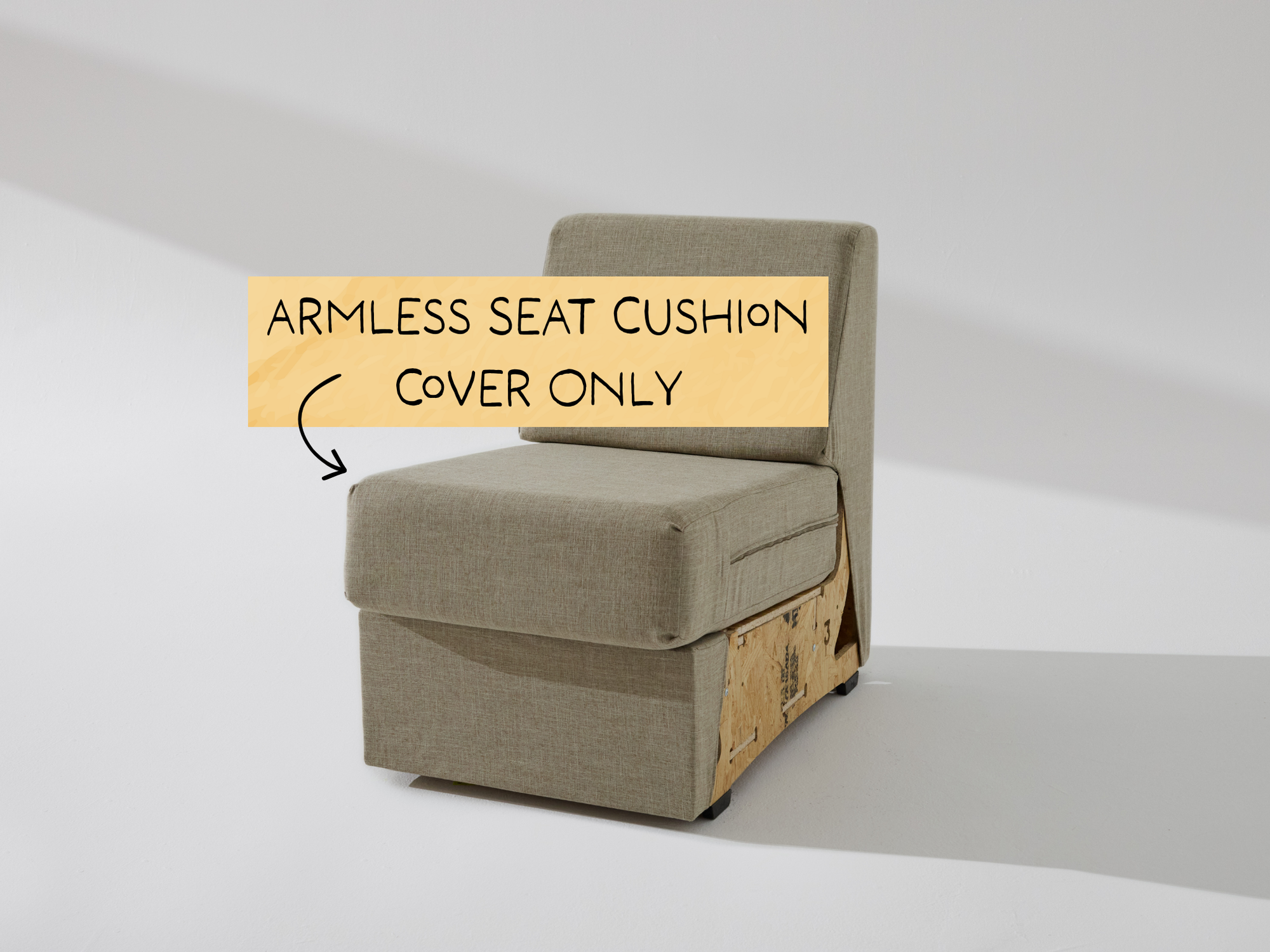 Armless Unit: Fabric Seat Cushion Cover ONLY