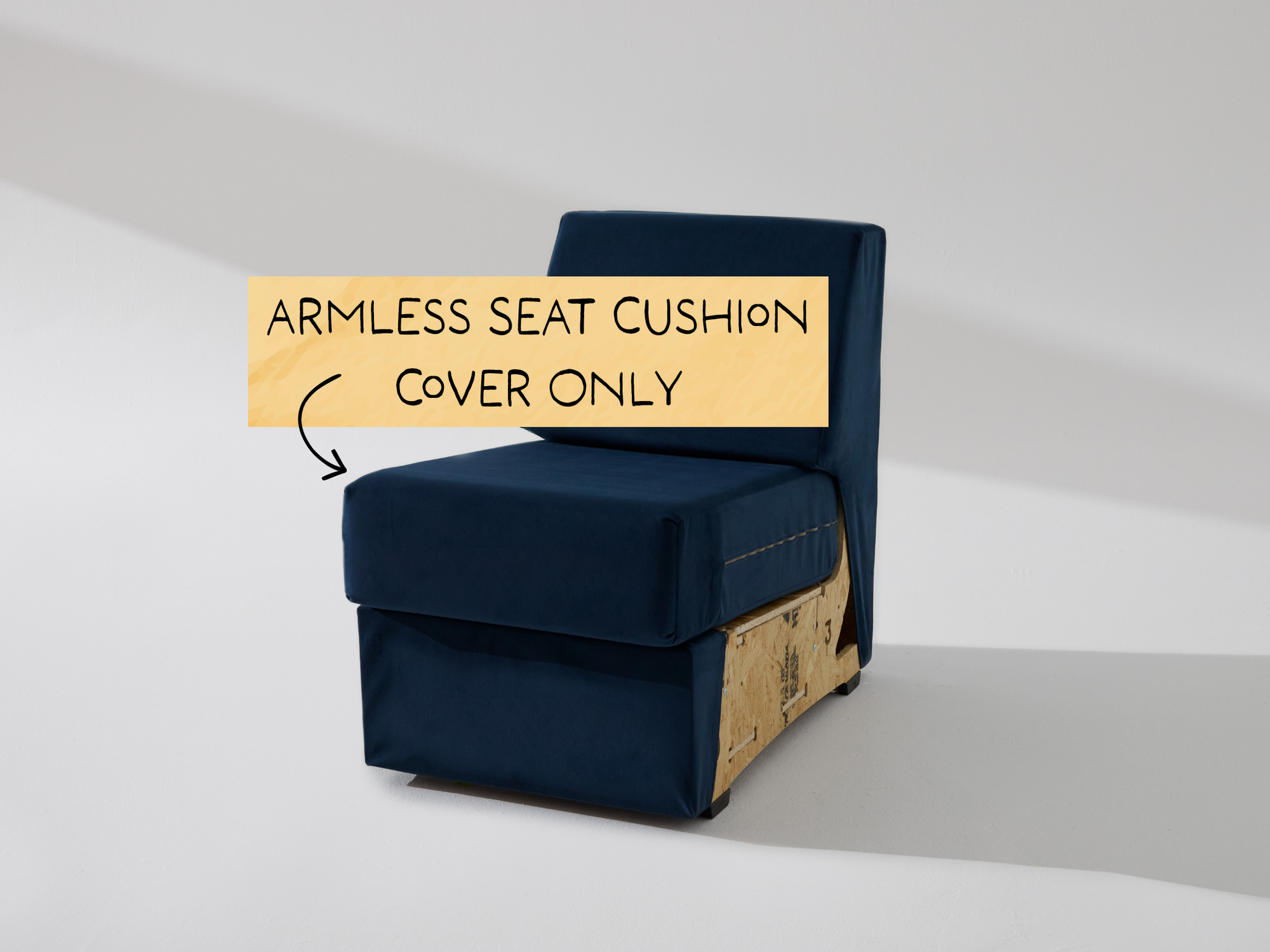 Armless Unit: Fabric Seat Cushion Cover ONLY